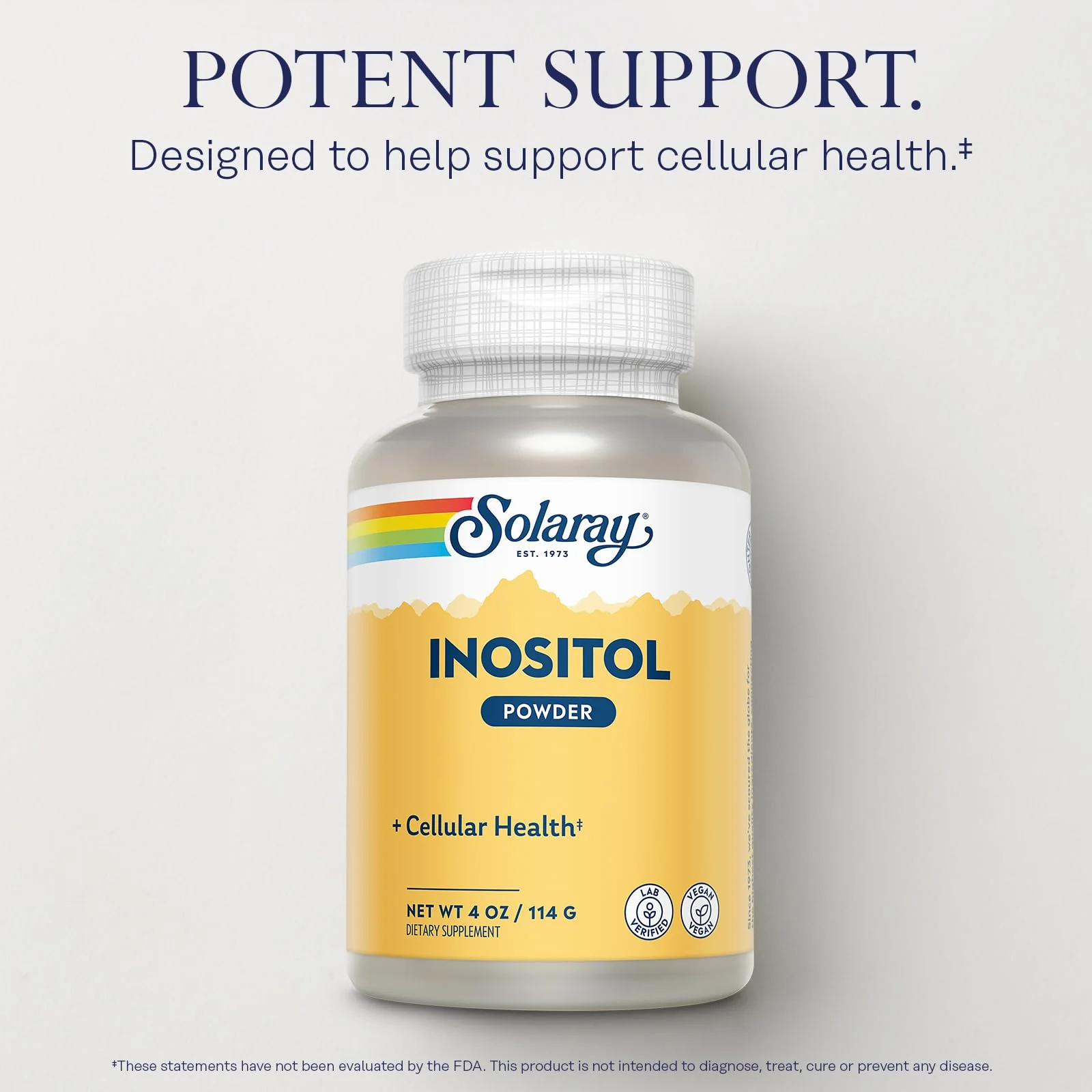 SOLARAY Pure Inositol Powder - Cellular Health Support - Vegan, Lab Verified - 163 Servings, 4 OZ (4oz, 162 Serv.) - Image 3