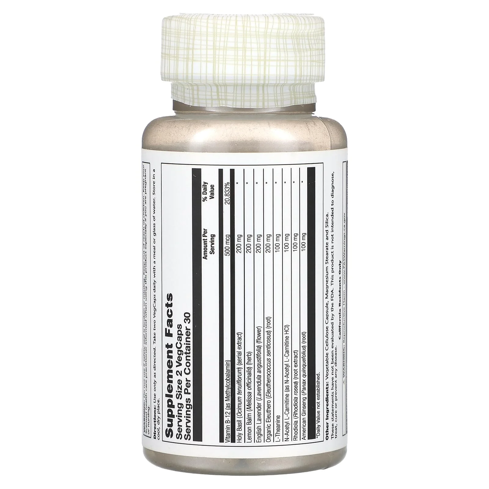 SOLARAY Total Calm Advanced Veg Capsules | 60 Count - Image 2