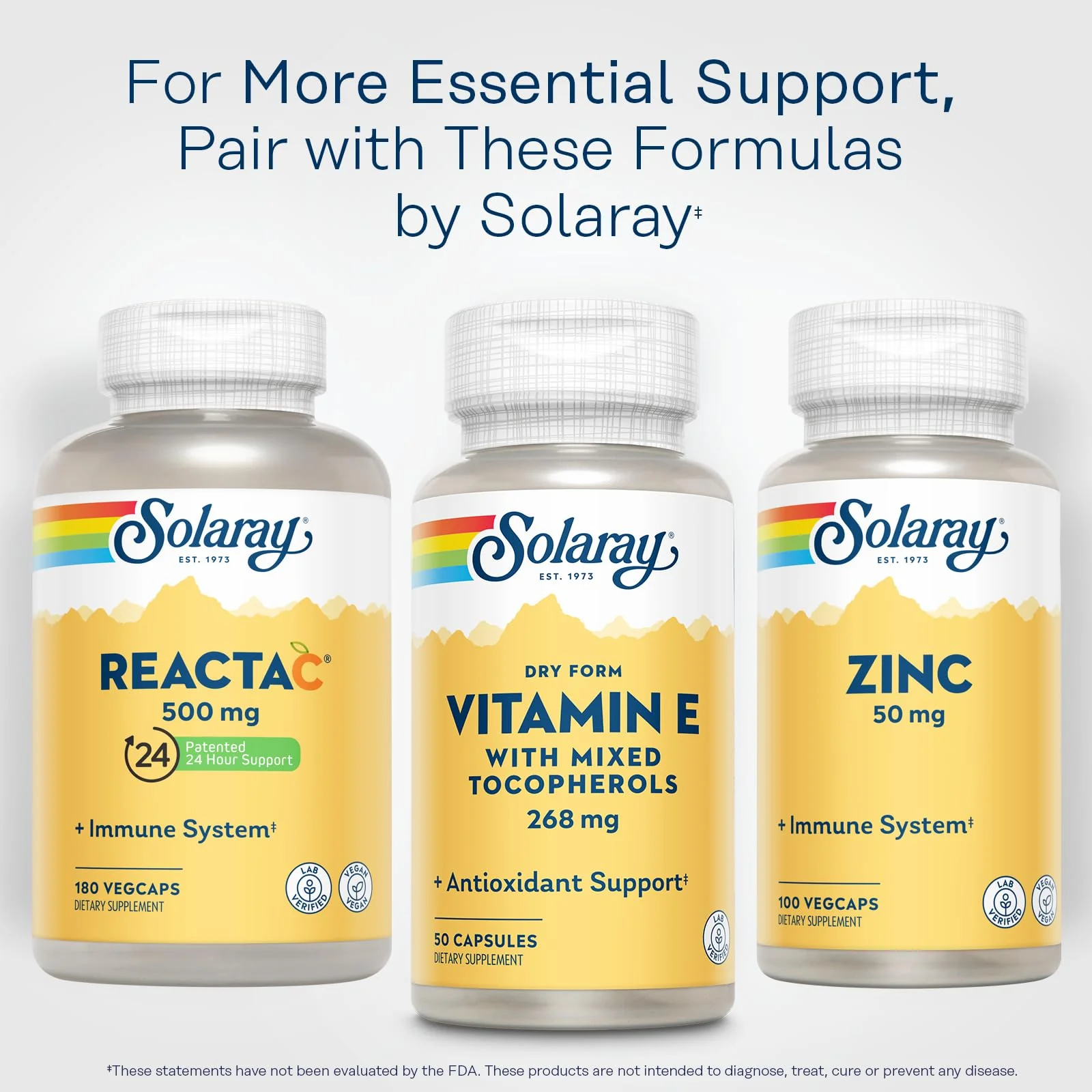 SOLARAY Vitamin E 400 IU (268mg), Dry Form with Mixed Tocopherols Vitamin E - Antioxidant Supplement, PMS and Menopause Support - 60-Day Guarantee, Lab Verified - 50 Servings, 50 Capsules - Image 6