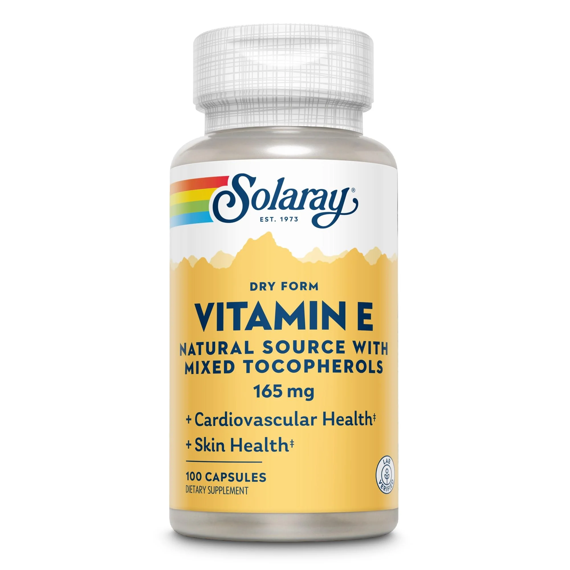 SOLARAY Vitamin E, Dry 200 IU w/Mixed Tocopherols | Healthy Cardiac Function & Skin Health Support | 100ct - Image 4