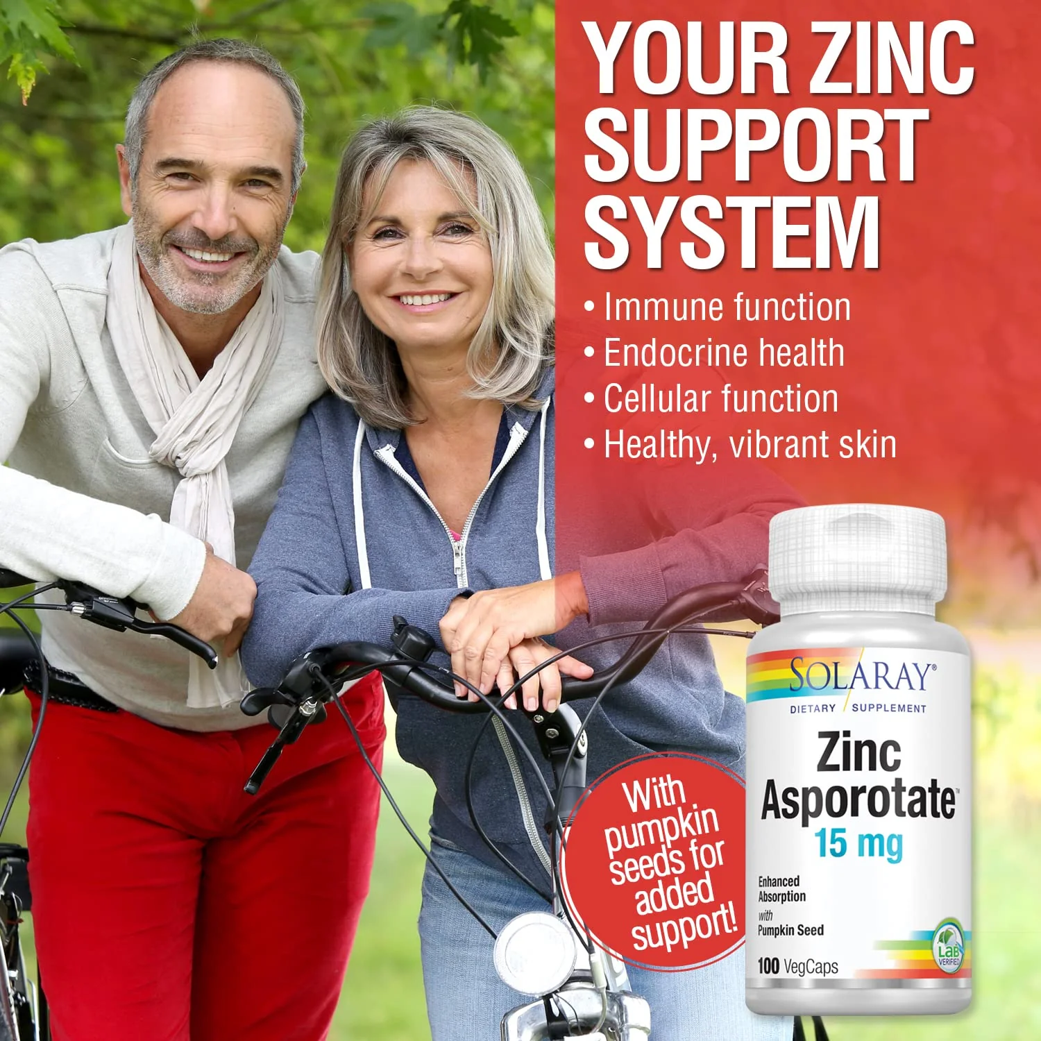 Solaray Zinc Asporotate 15mg Chelated Complex | Immune & Endocrine Support, Cell & Skin Health Formula, 100 VegCaps - Image 4