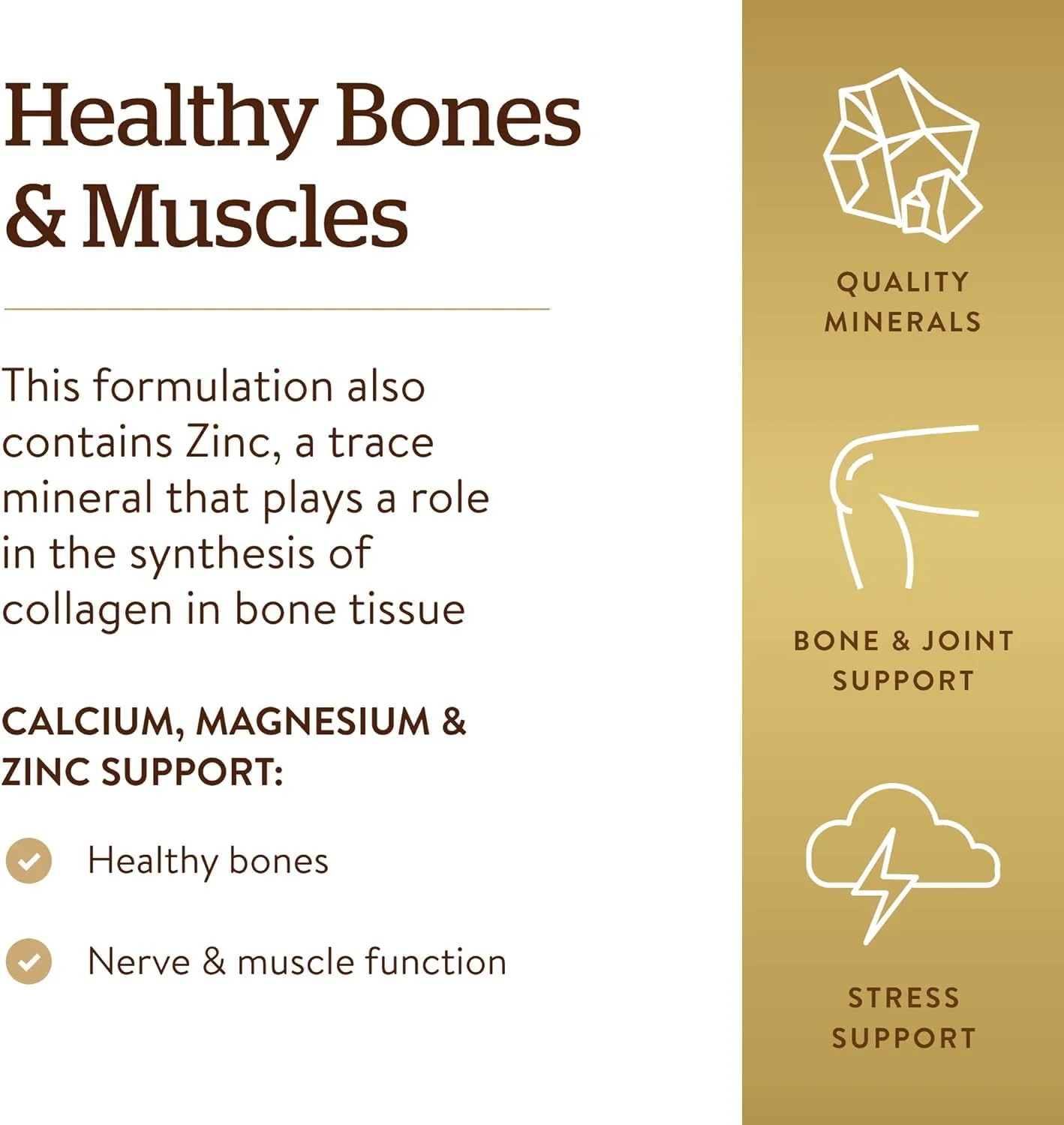 Solgar Calcium Magnesium Plus Zinc, 250 Tablets - Promotes Healthy Bones and Teeth - Supports Nerve & Muscle Function - Non GMO, Vegan, Gluten Free, Dairy Free, Kosher, Halal - 83 Servings - Image 5