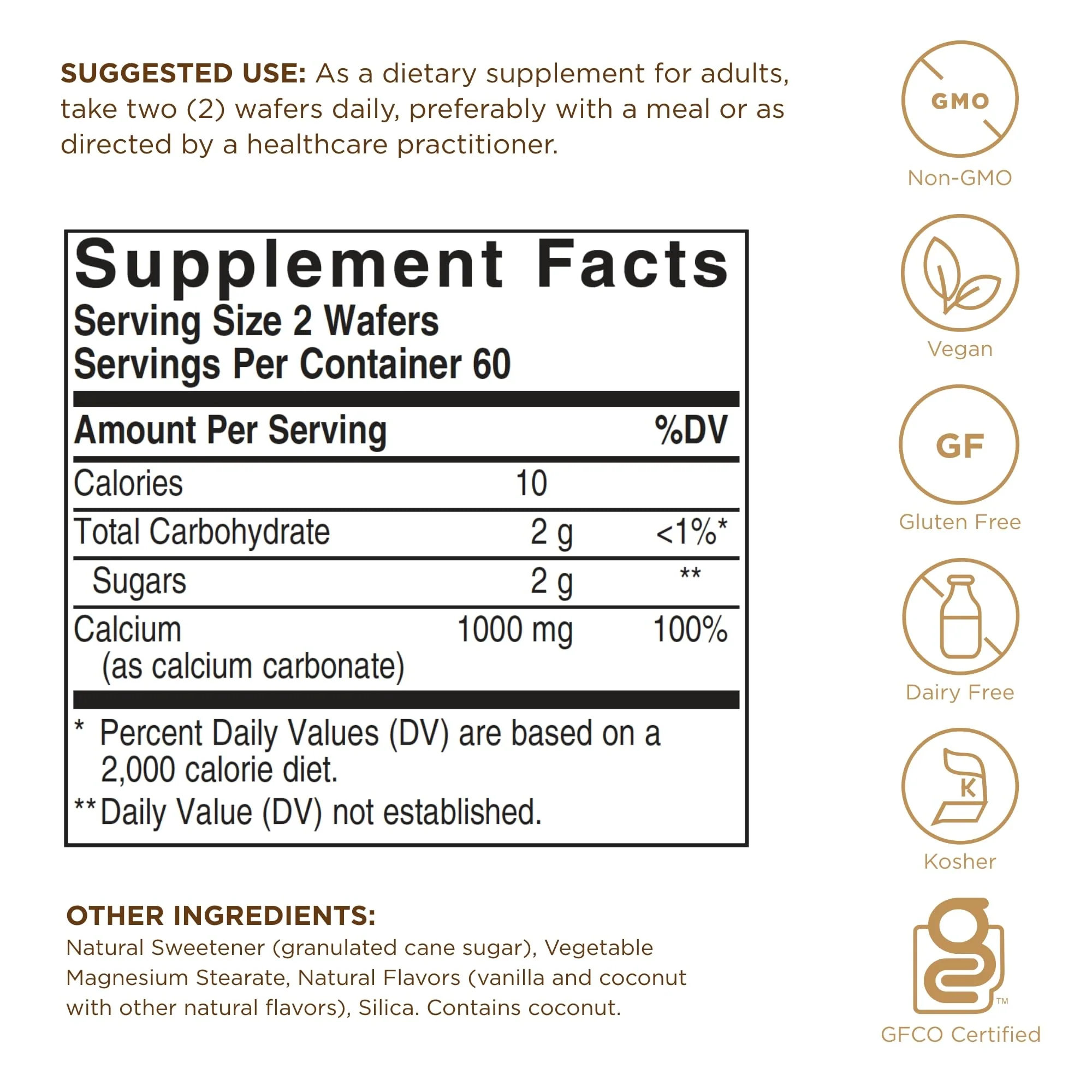 Solgar Chewable Calcium 500 mg - 120 Wafers - Promotes Musculoskeletal Health - Non-GMO, Vegan, Gluten, Wheat & Dairy Free, Kosher - 60 Servings - Image 6