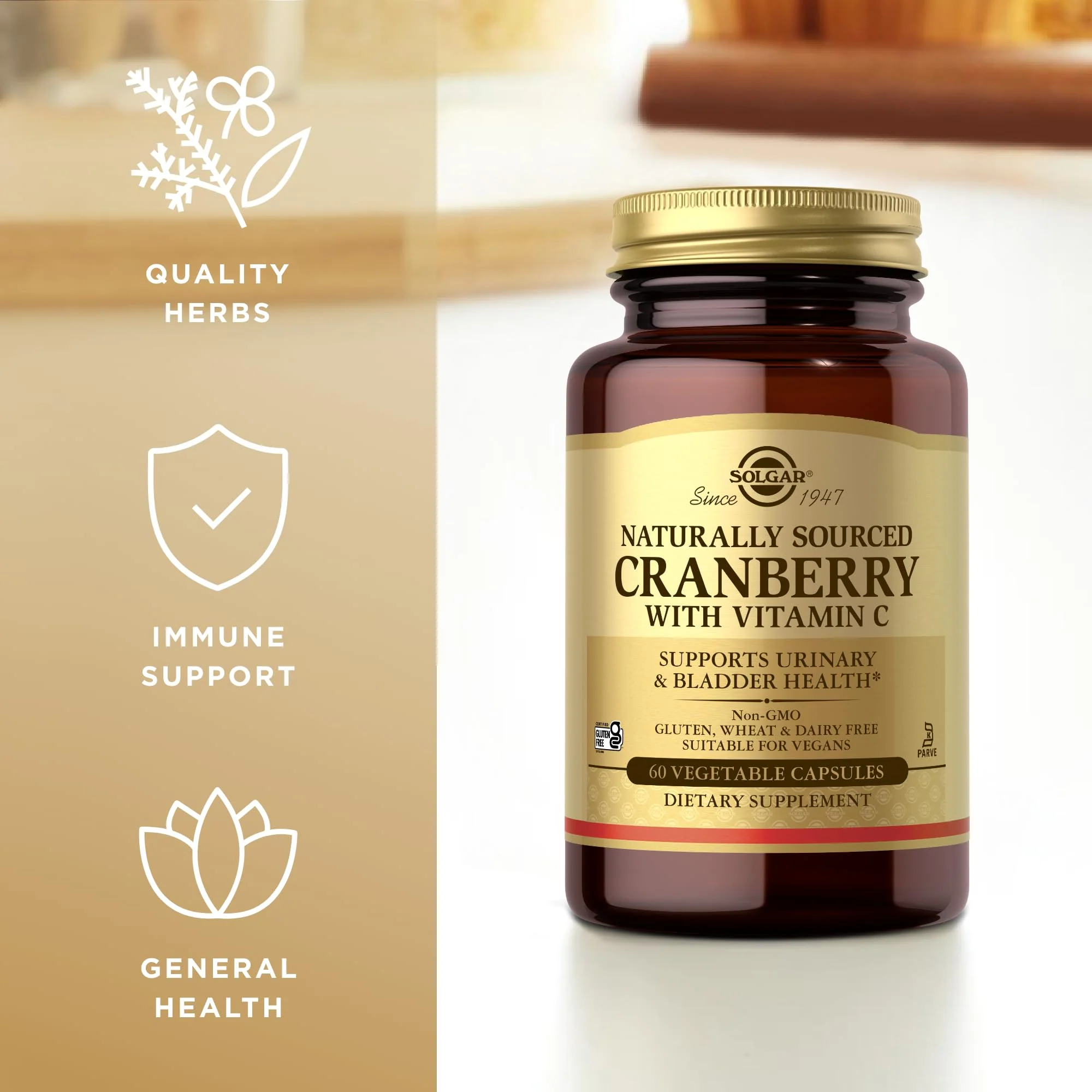 Solgar Cranberry with Vitamin C - 60 Vegetable Capsules - Supports Urinary & Bladder Health - Non-GMO, Vegan, Kosher, Gluten Free - 60 Servings - Image 4