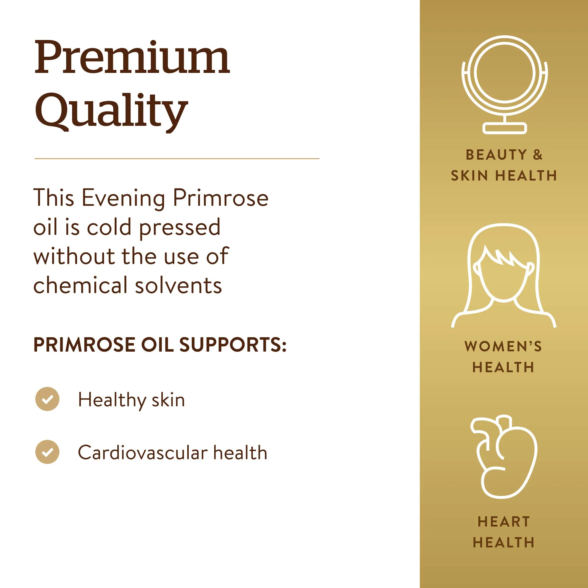 Solgar Evening Primrose Oil 1300 mg, 60 Softgels - Promotes Healthy Skin - Nutritional Support for Women - Non-GMO, Gluten Free, Dairy Free - 60 Servings - Image 4