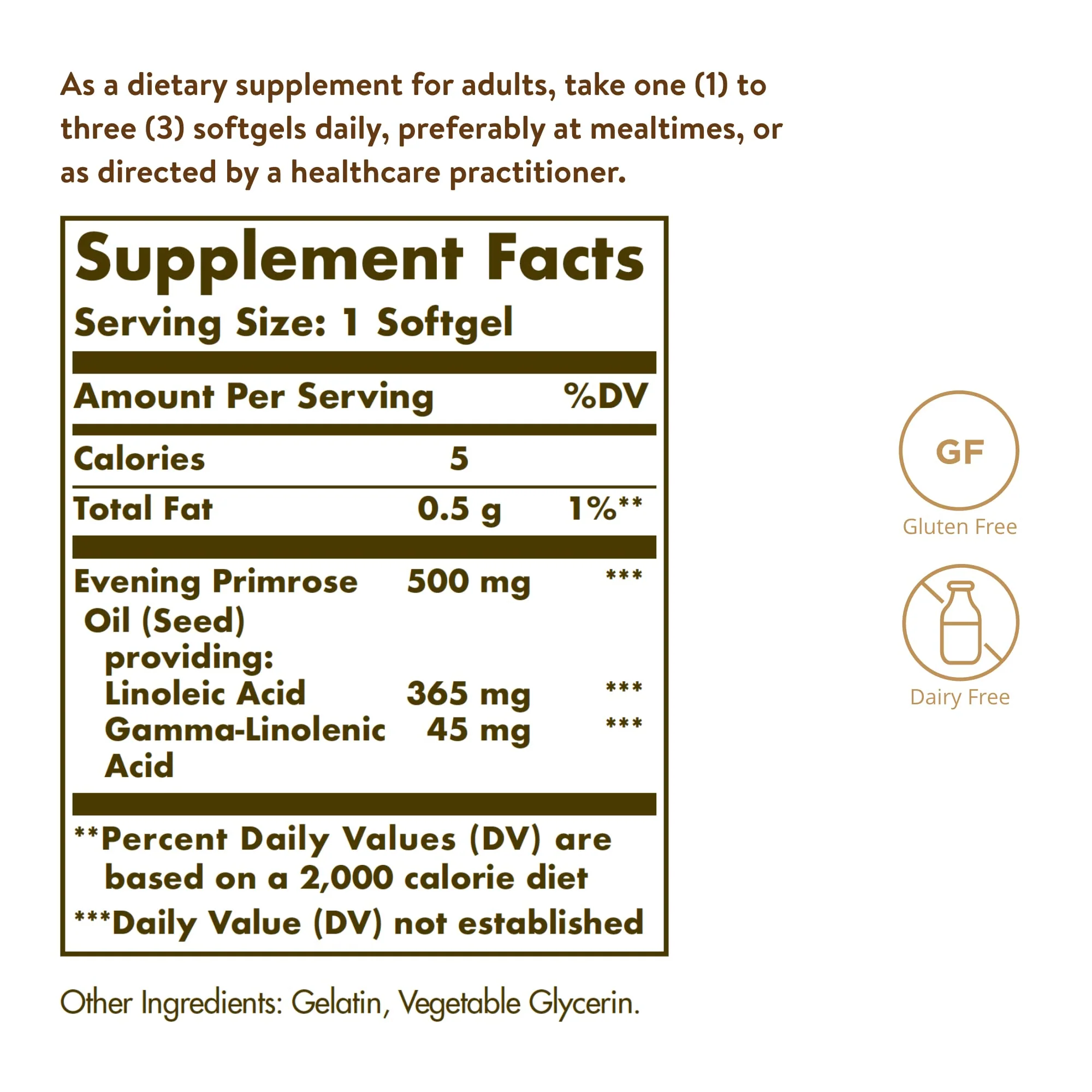 Solgar Evening Primrose Oil 500 mg, 180 Softgels - Promotes Healthy Skin & Cardiovascular Health - Nutritional Support for Women - Gluten Free, Dairy Free - 180 Servings - Image 7