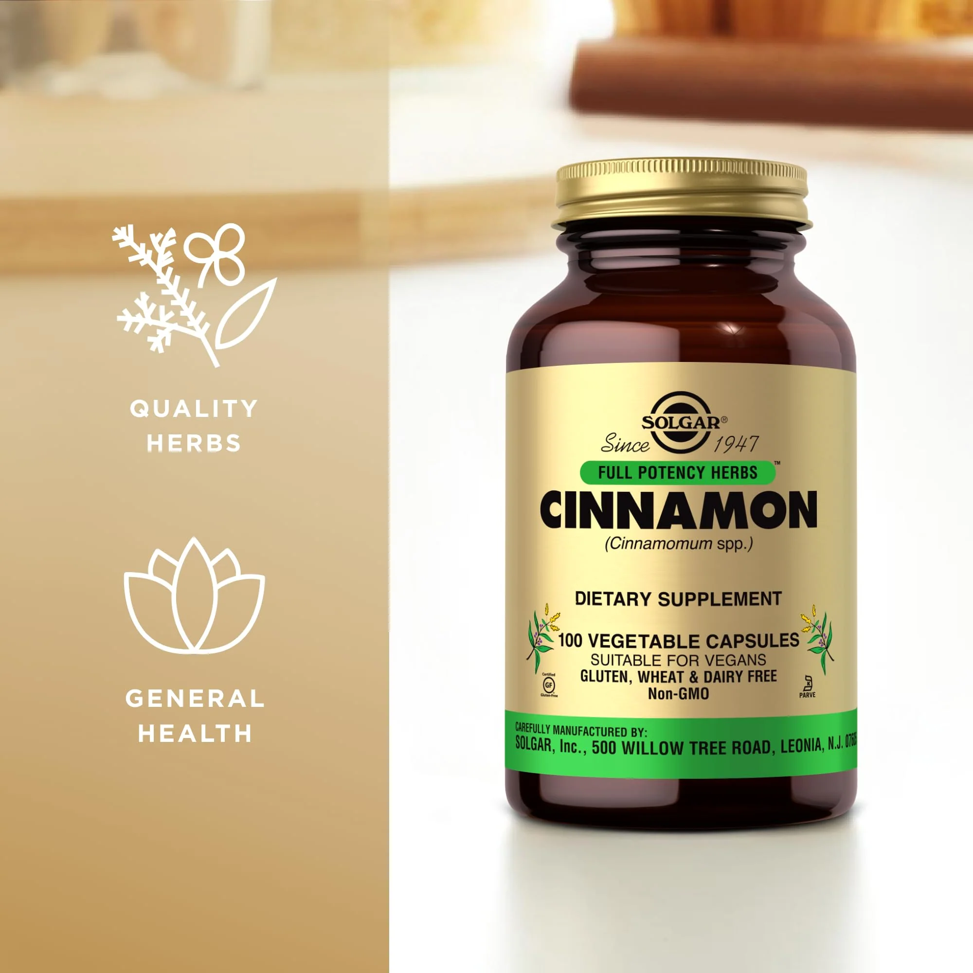 Solgar - FP Cinnamon Vegetable Capsules 100 Count - Image 4