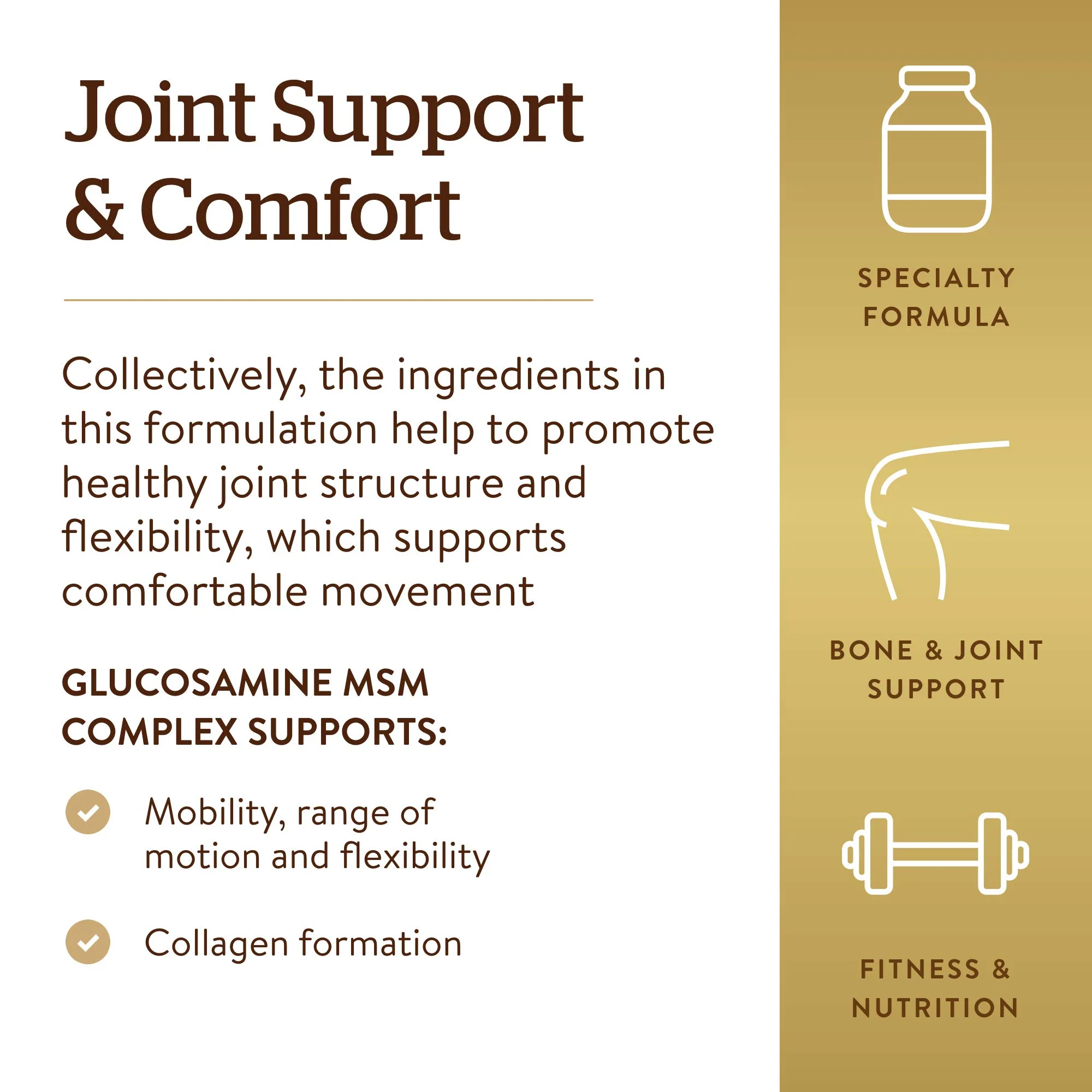 Solgar Glucosamine MSM Complex, 120 Tablets - Promotes Healthy Joints - Supports Range of Motion & Flexibility - Supports Collagen - Shellfish-Free - Gluten Free, Dairy Free, Kosher - 40 Servings - Image 5