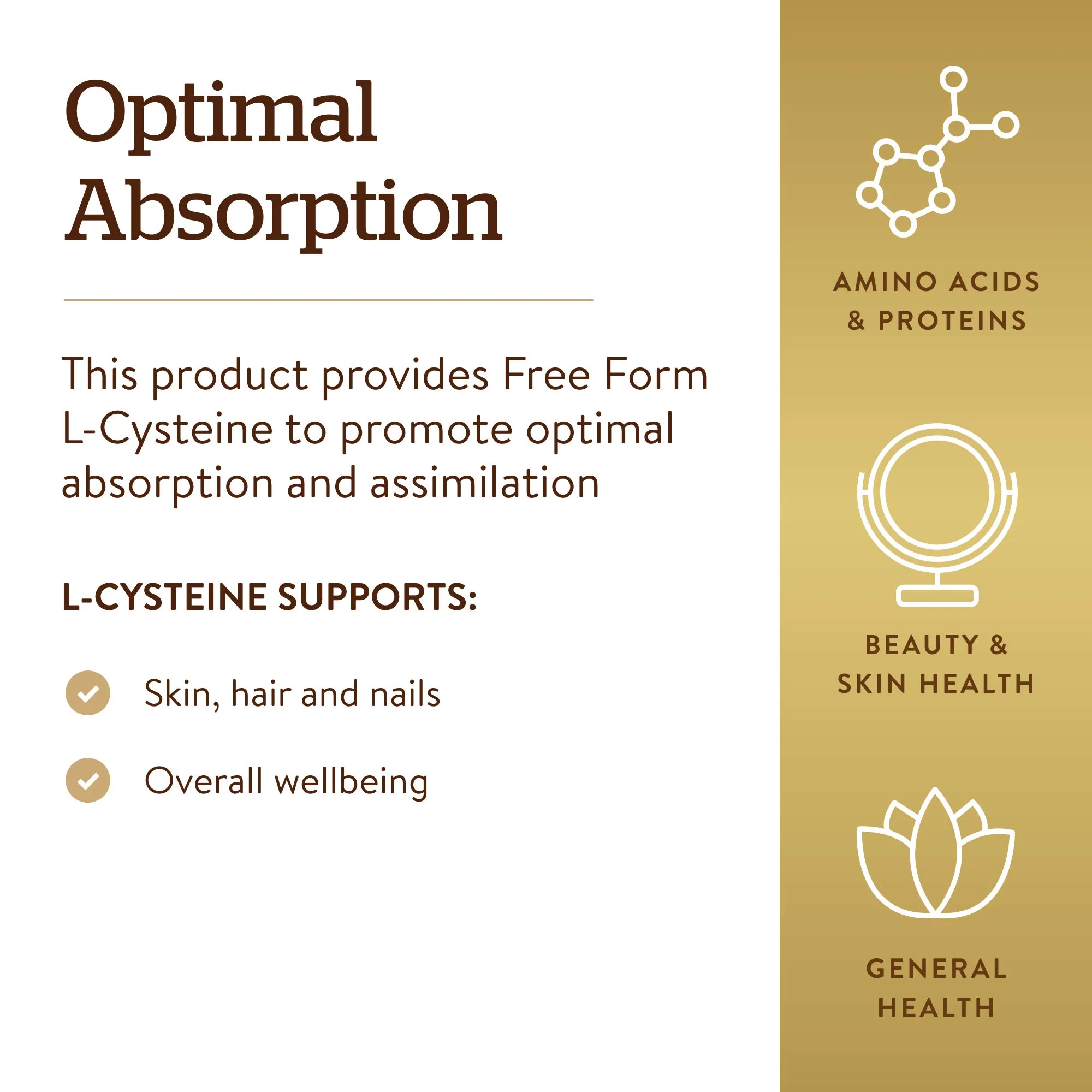 Solgar L-Cysteine 500 mg, 90 Vegetable Capsules - Free Form Amino Acid - Keratin Support for Skin, Hair & Nails - Glutathione Support - Vegan, Gluten Free, Dairy Free, Kosher - 90 Servings - Image 4