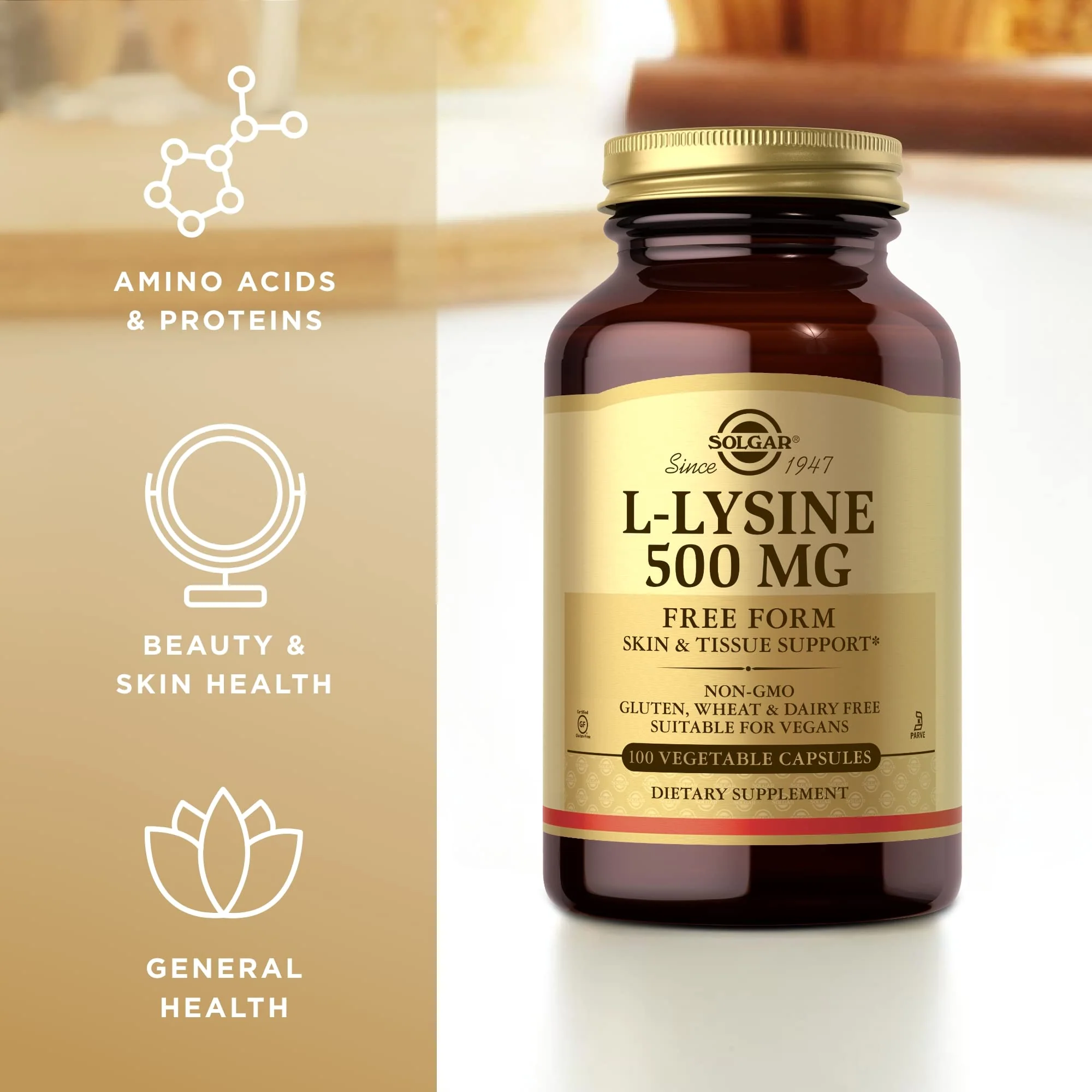 Solgar - L-Lysine 500 mg Vegetable Capsules Count - Image 4