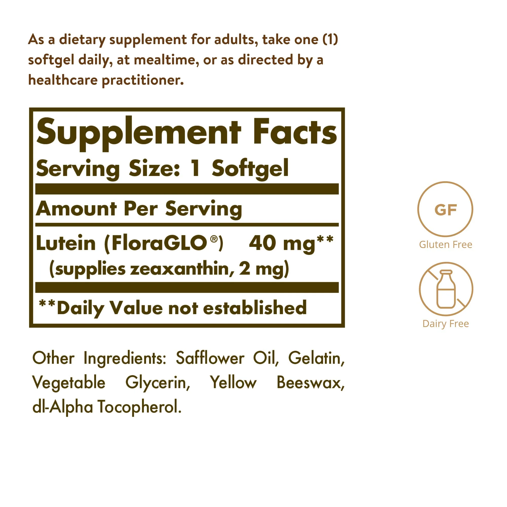 Solgar Lutein 40 mg, 30 Softgels - Supports Eye Health - Helps Filter Out Blue-Light - Contains FloraGLO Lutein - Gluten-Free, Dairy Free - 30 Servings - Image 2