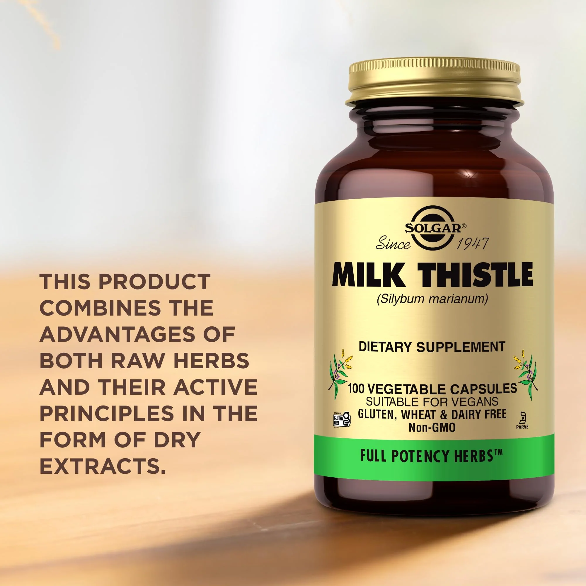 Solgar Milk Thistle - 100 Vegetable Capsules - Full Potency (FP) - Non-GMO, Vegan, Gluten Free, Dairy Free, Kosher - 100 Servings - Image 3