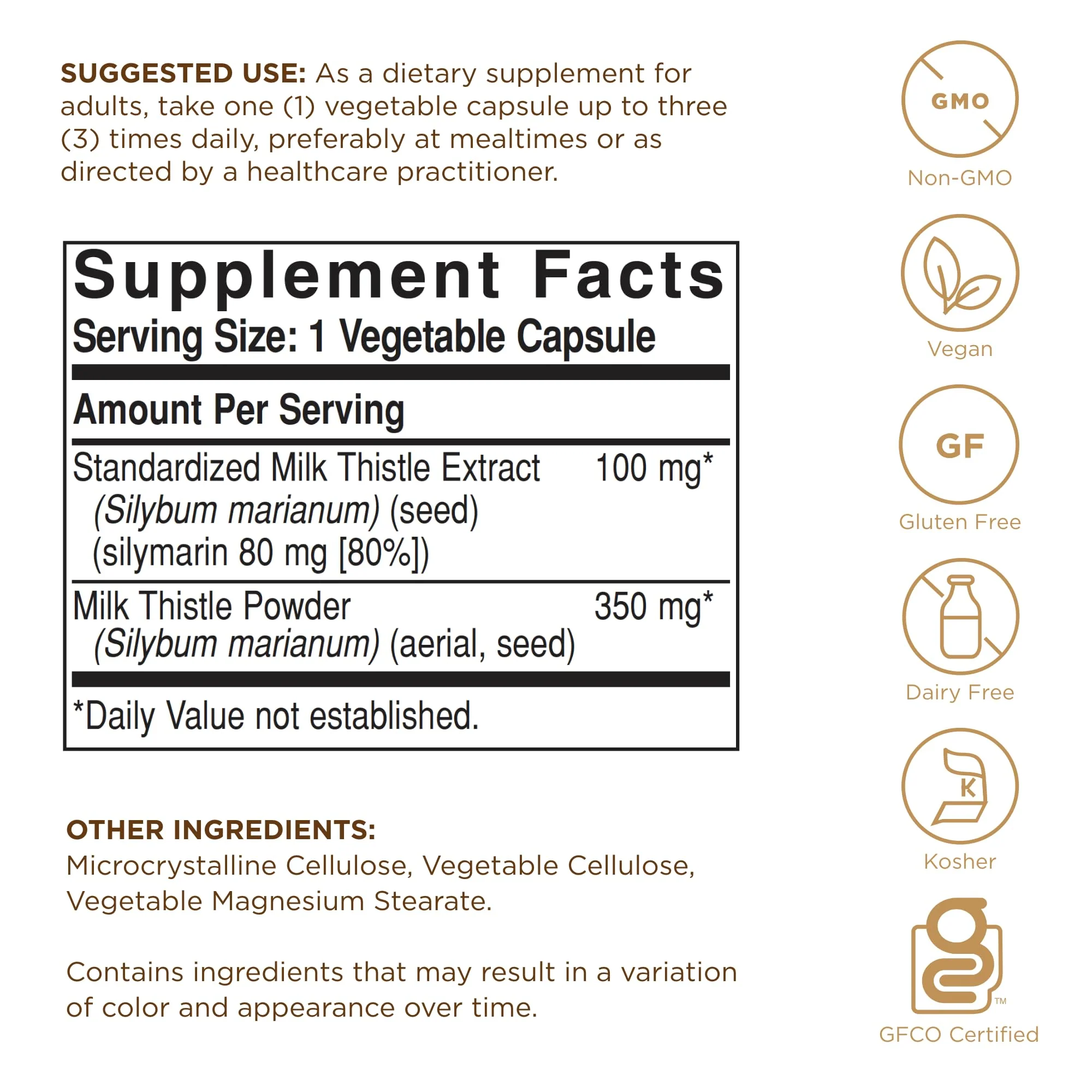 Solgar - Milk Thistle (Silybum Marianum, 100 mg, 250 veggie caps - Image 6