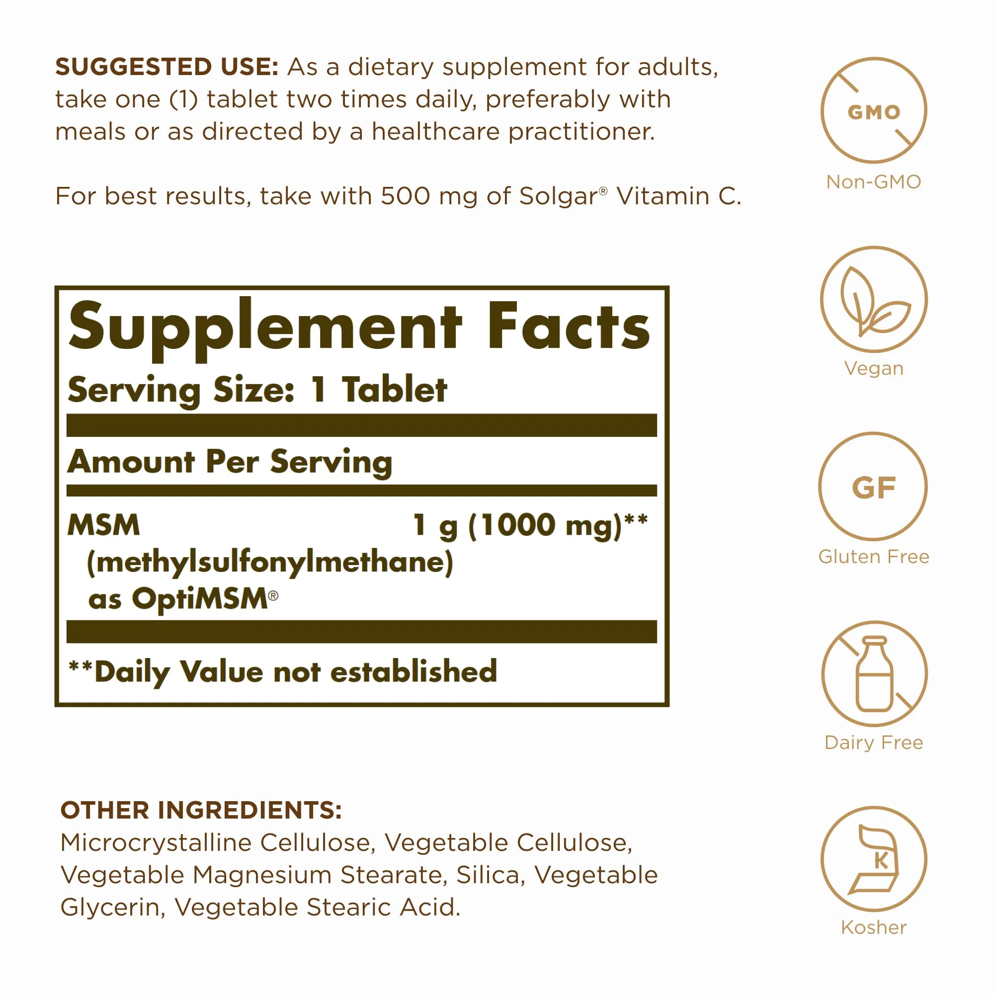 Solgar, Msm 1000 Mg, 120 Tablets - Image 6