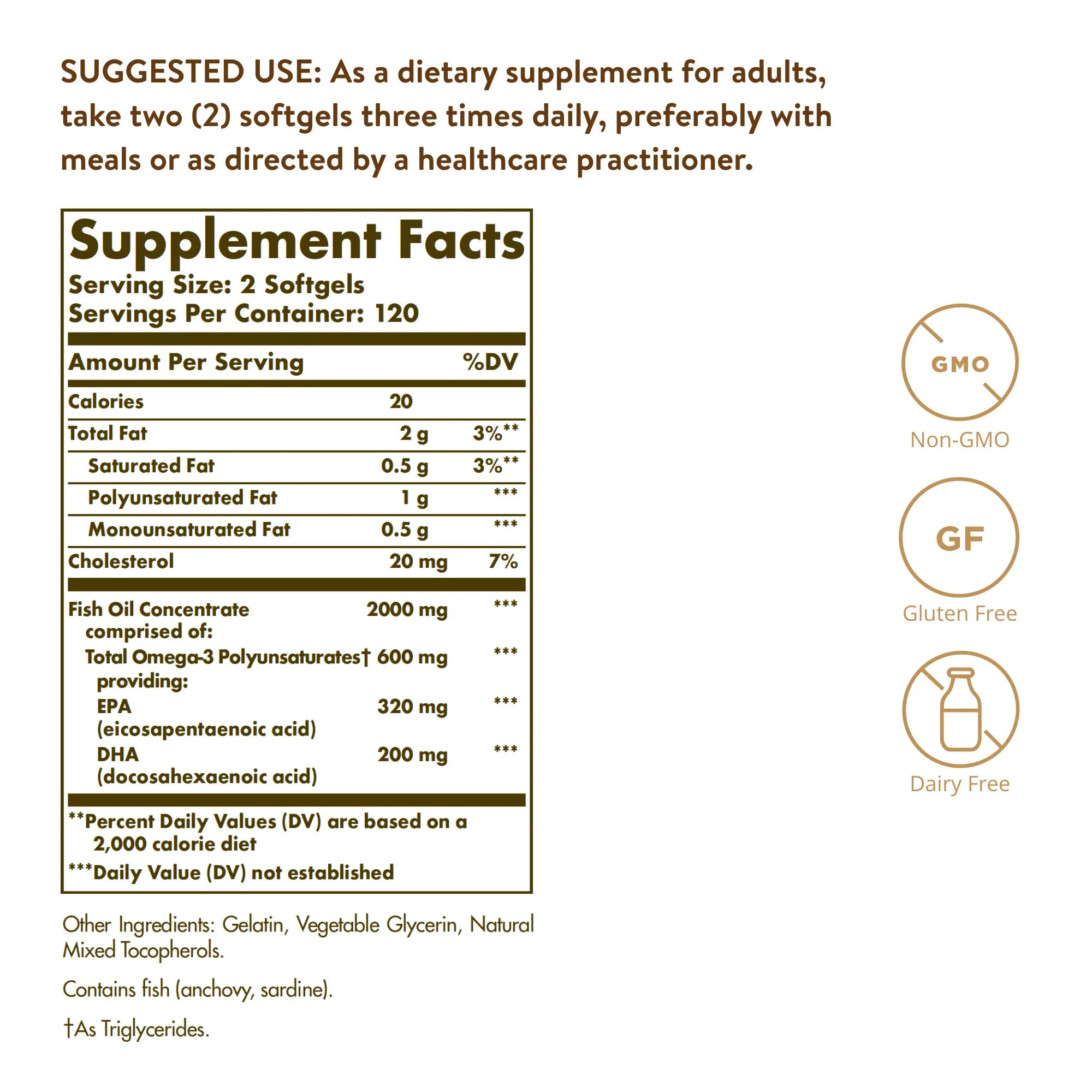 Solgar Omega-3 Fish Oil Concentrate, 240 Softgels - Image 3