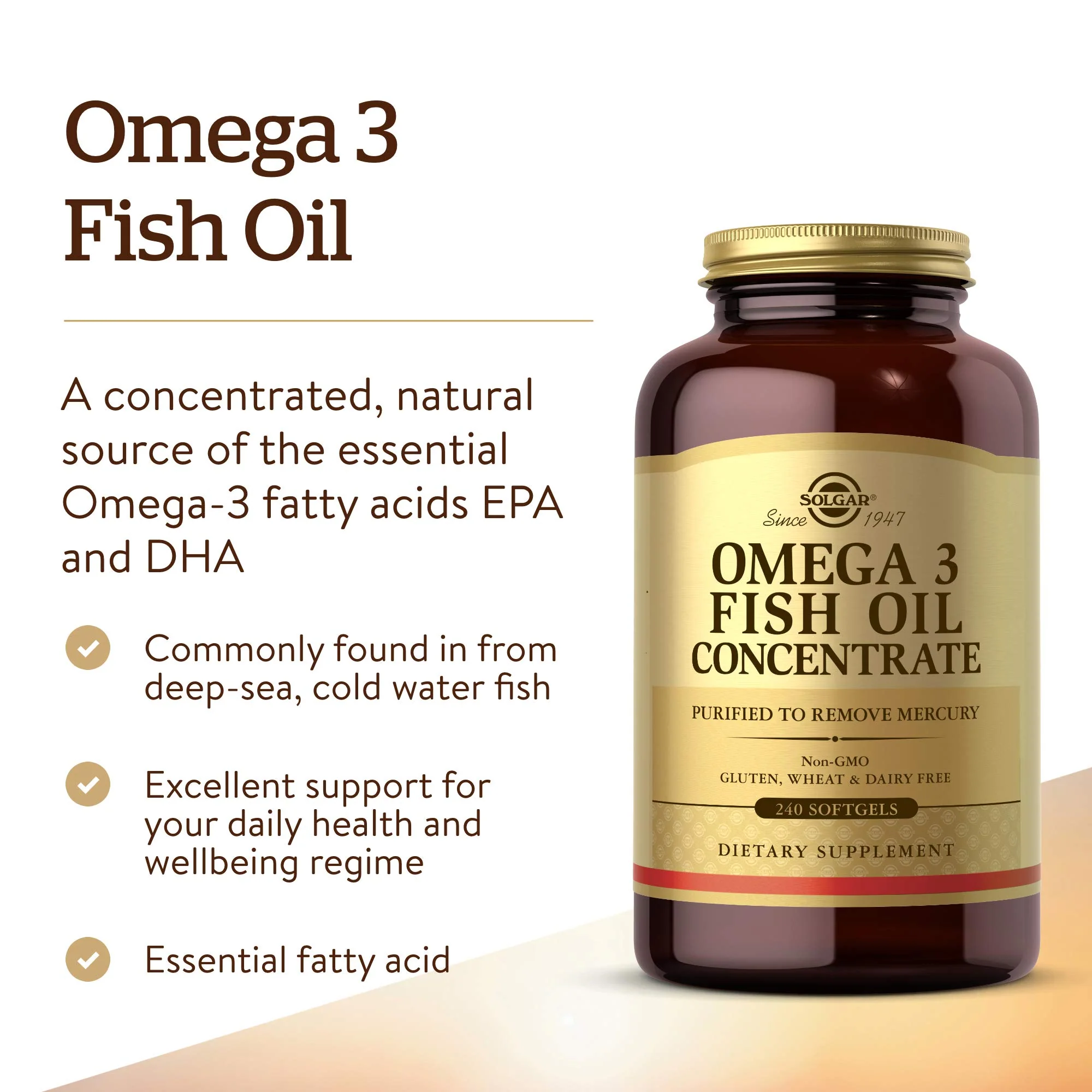 Solgar Omega-3 Fish Oil Concentrate, 240 Softgels - Image 4