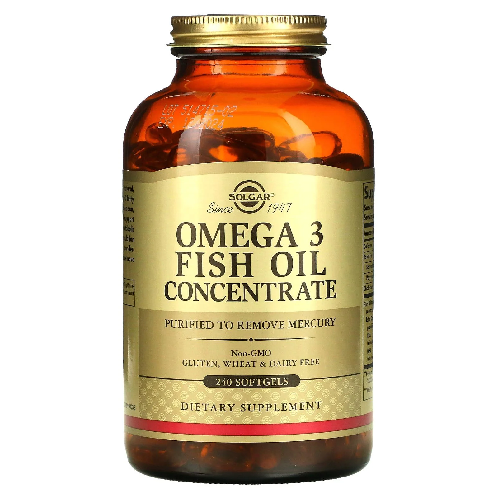 Solgar Omega-3 Fish Oil Concentrate, 240 Softgels - Image 5