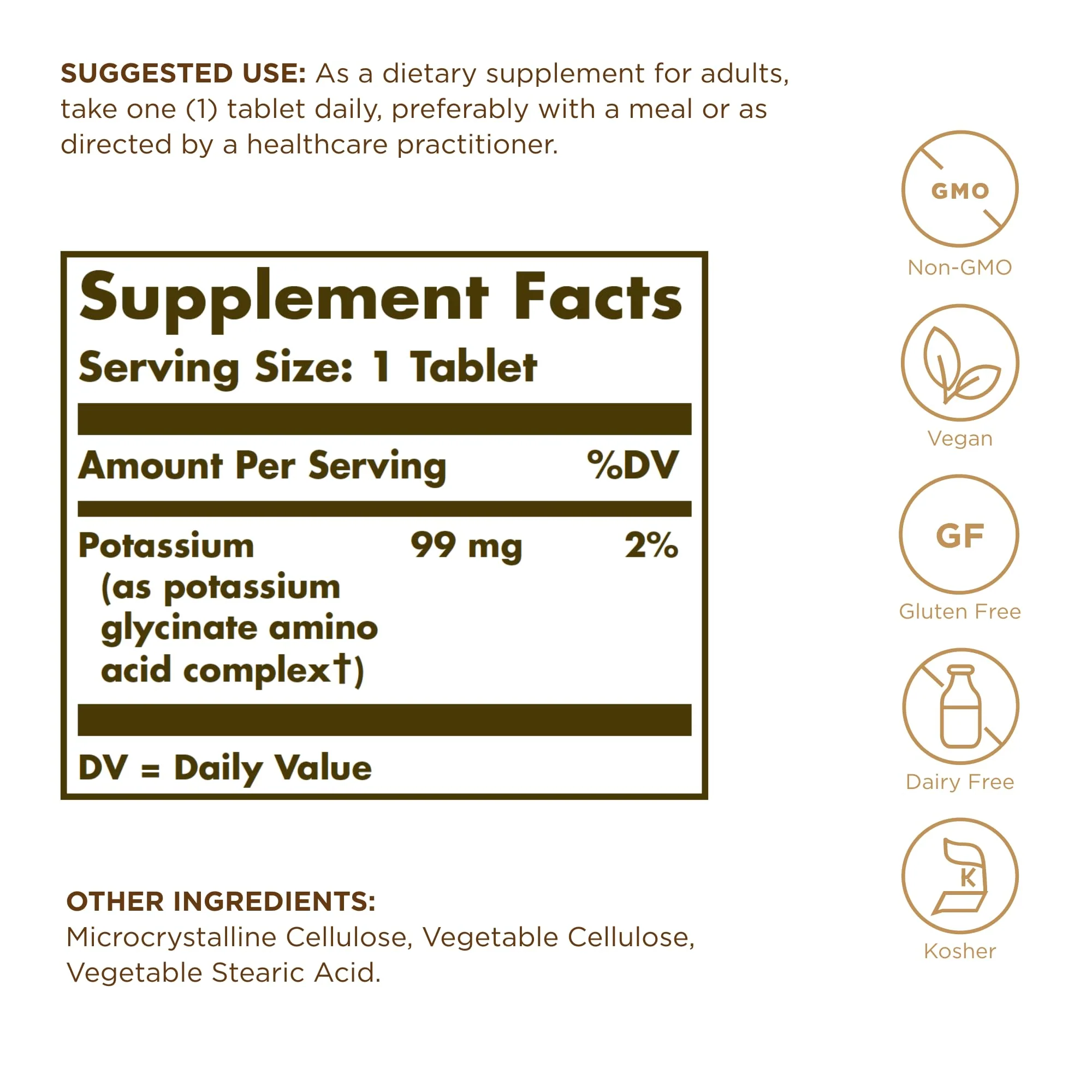 Solgar, Potassium Amino Acid Complex Tablets, 100 Count - Image 6
