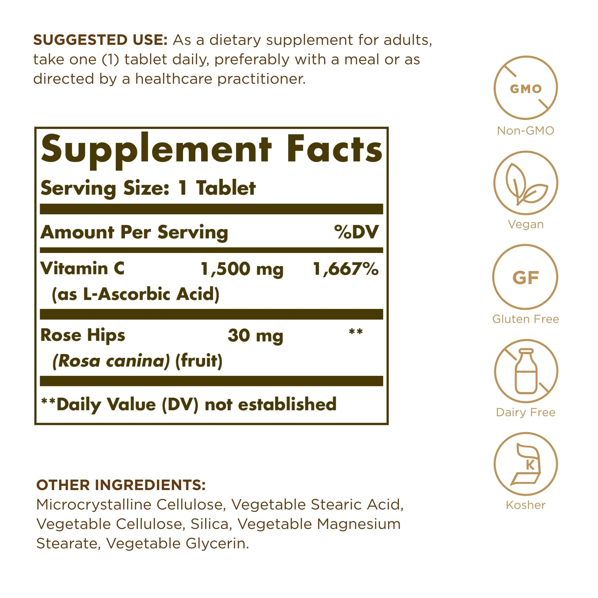 Solgar Vitamin C 1500mg with Rose HIPS 90 Tablet - Image 6