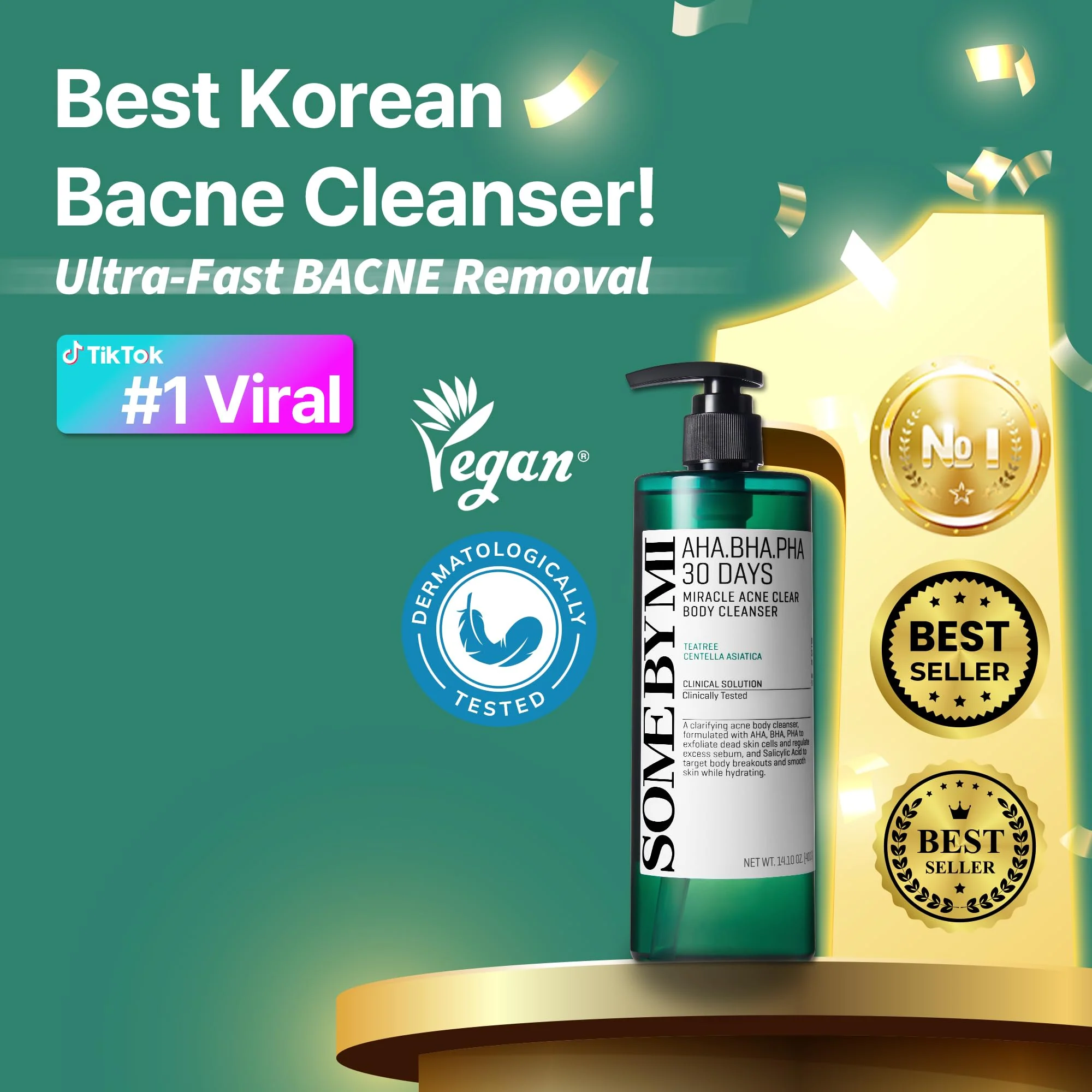 SOME BY MI AHA BHA PHA 30 Days Miracle Acne Clear Body Cleanser – Pack of 2 – Daily Exfoliating Tea Tree & Salicylic Acid Acne Body Wash – Deep Cleanses Sebum, Oil & Impurities – Korean Skin Care - Image 8