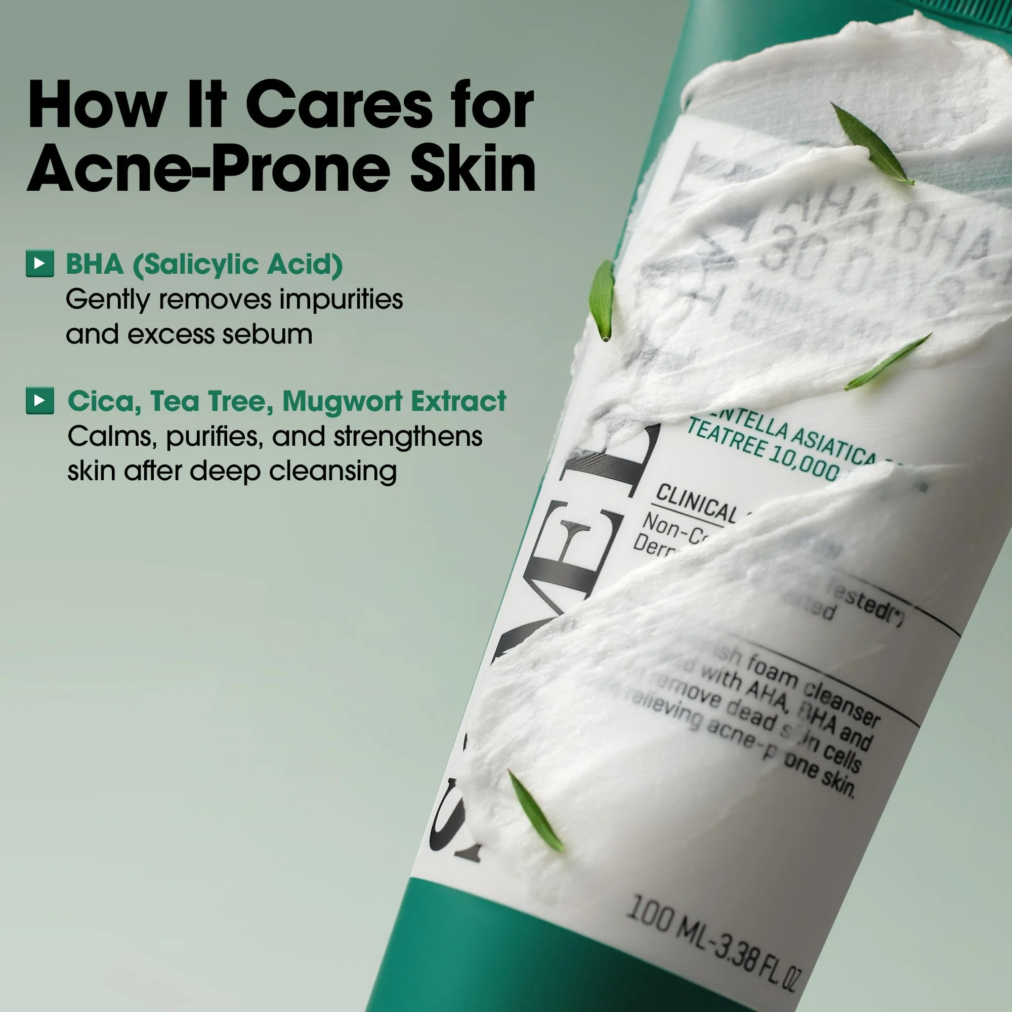 SOME BY MI AHA BHA PHA 30 Days Miracle Acne Clear Foam – 3.38oz, 100ml – Korean Acne Face Wash for Smooth & Clear Skin – Salicylic Acid Cleanser for Exfoliation & Sebum Control – Korean Skin Care - Image 7