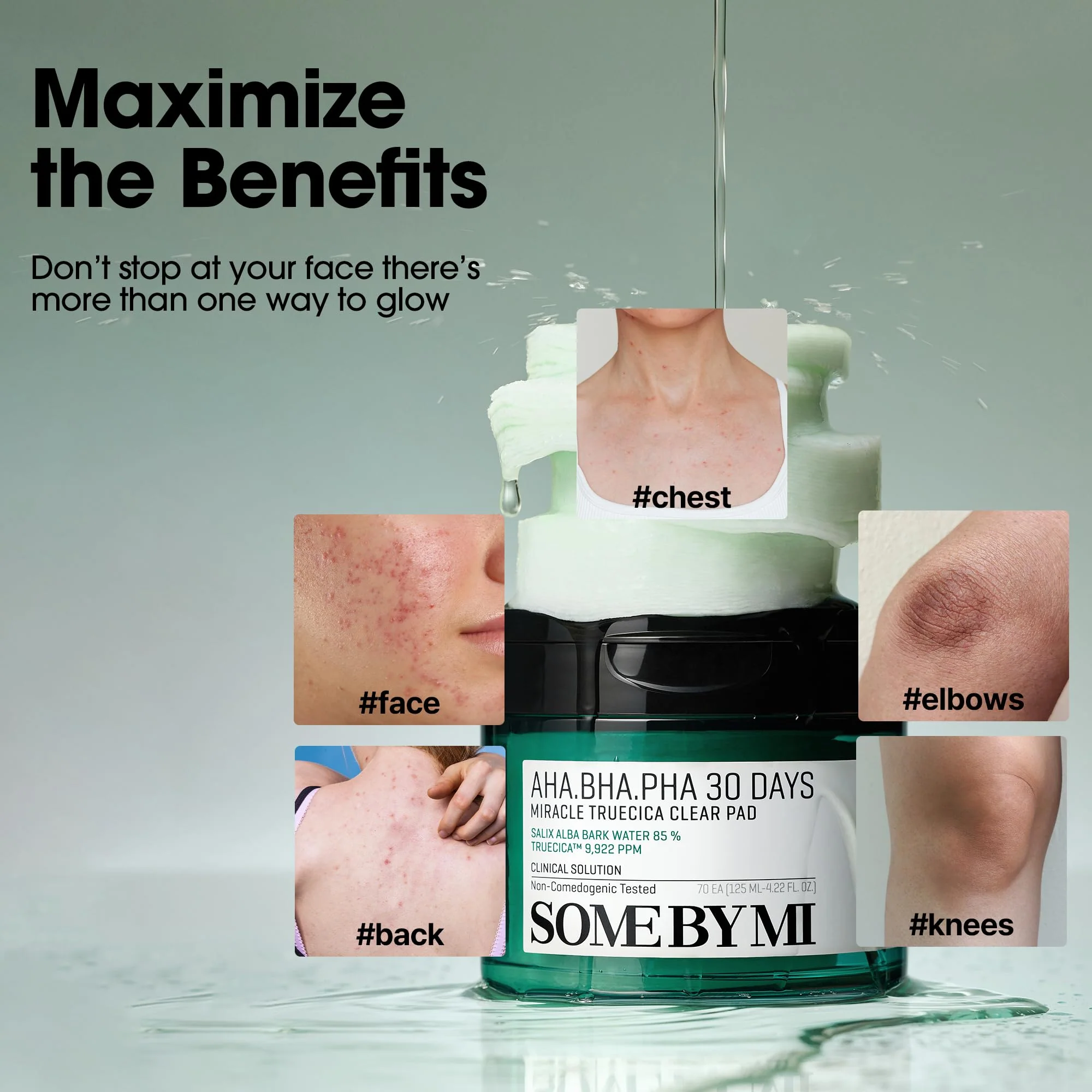 SOME BY MI AHA BHA PHA 30 Days Miracle Truecica Clear Pad – 70 Pads – Korean Exfoliating Centella Face Toner Pads – Gently Clears Impurities, Refines Pores & Smooths Skin Texture – Korean Skin Care - Image 2