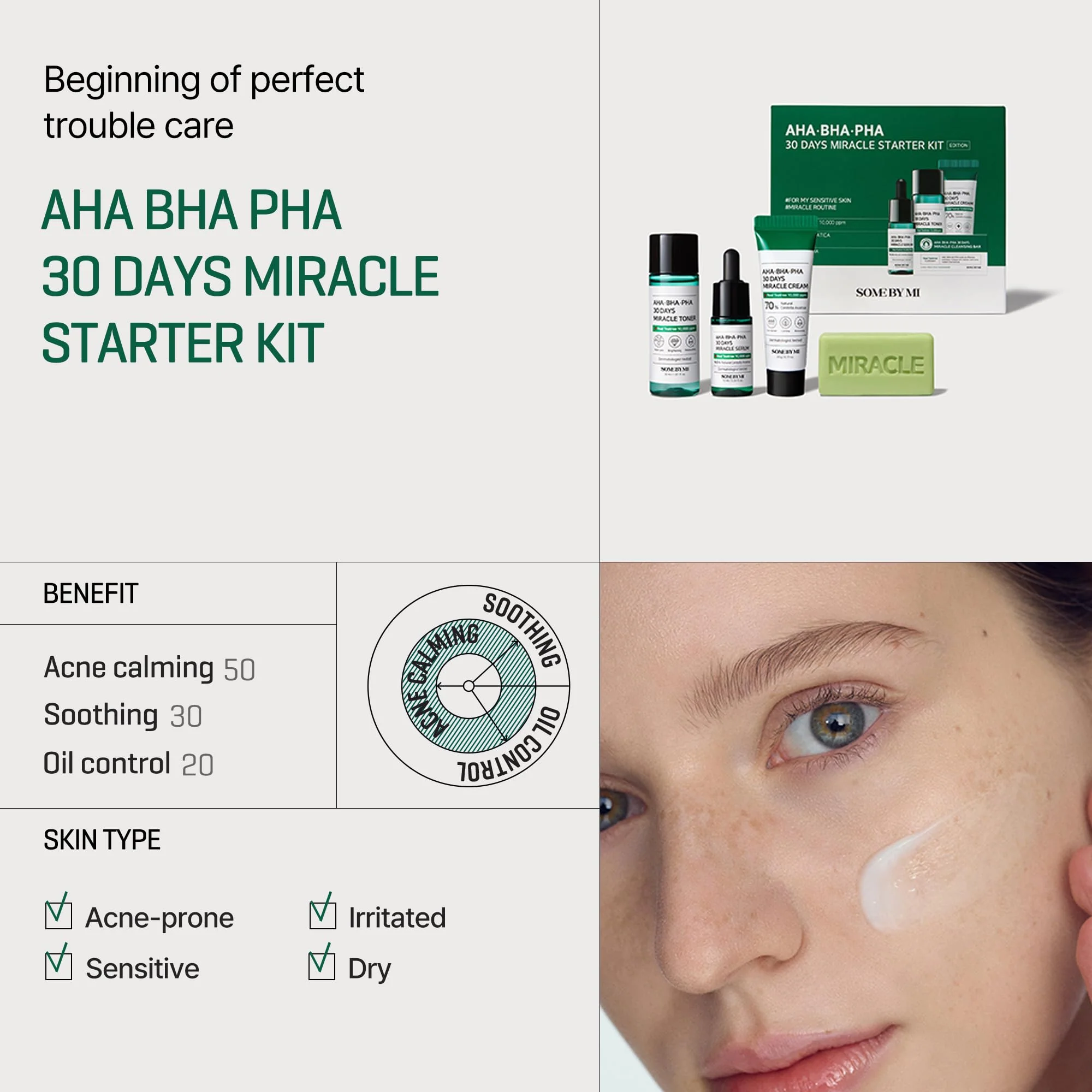 SOME BY MI AHA BHA PHA 30Days Starter Kit - Toner 1.01Oz, Serum 0.33Oz, Cream 0.7Oz, Cleansing Bar 1.05Oz - Mild Exfoliating Daily Skin Care Set - Skin Wastes, Sebum, Oiliness Care - Korean Skin Care - Image 6