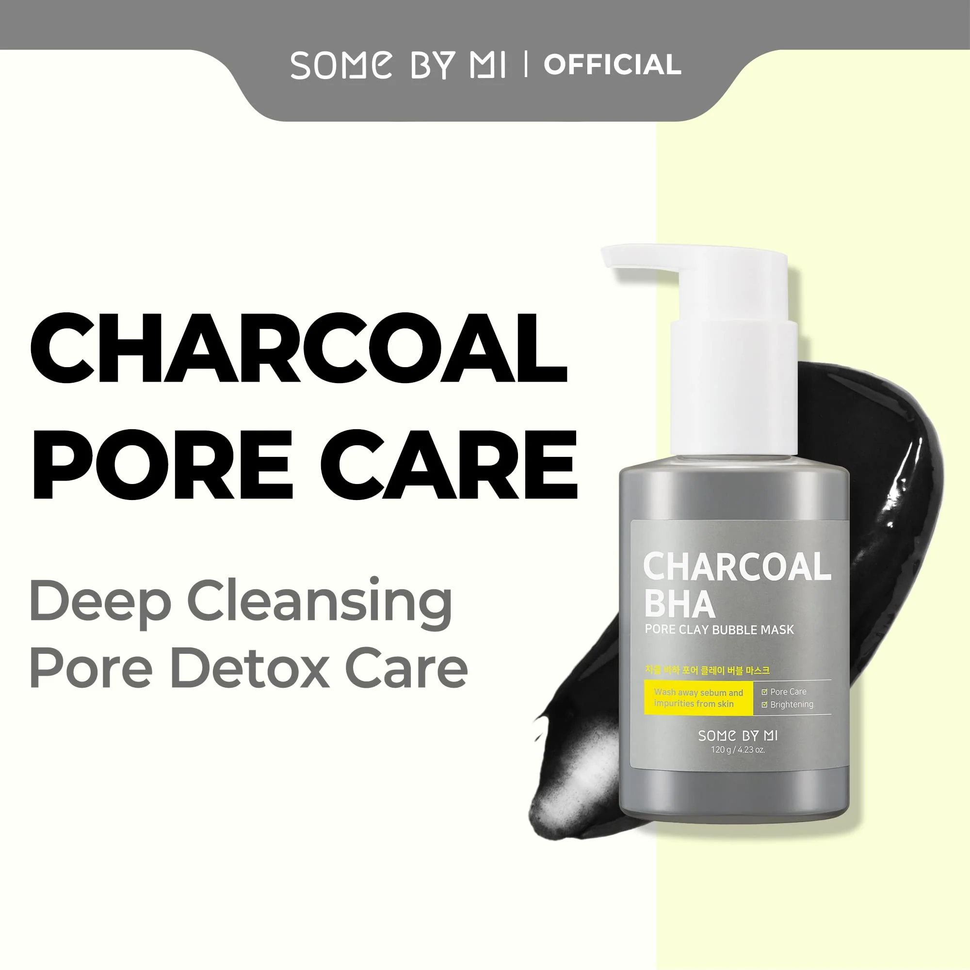 SOME BY MI Charcoal BHA Pore Clay Bubble Mask – 4.23oz, 120g – Korean Exfoliating Face Wash & Bubble Face Mask – Salicylic Acid Cleanser for Sebum and Pore Care with Natural BHA – Korean Skin Care - Image 7