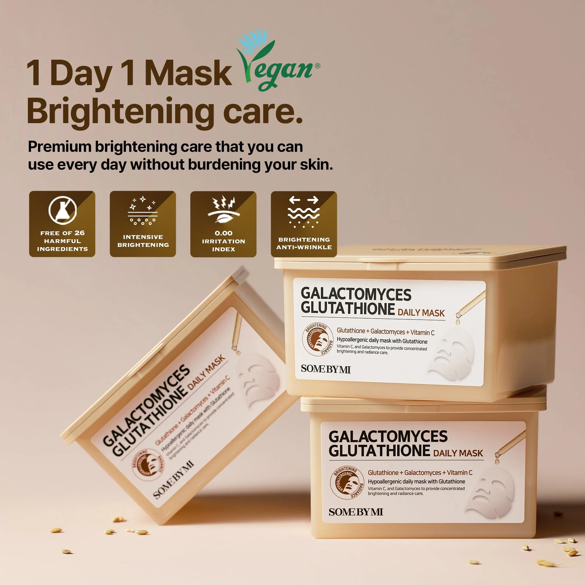 SOME BY MI Galactomyces Glutathione Daily Mask - 30 Sheets, 11.8Oz - Vitamin C Vegan Face Sheet Mask for Skin Brightening Routine - Skin Moisturizing and Glowing Care for Glass Skin - Korean Skin Care - Image 6