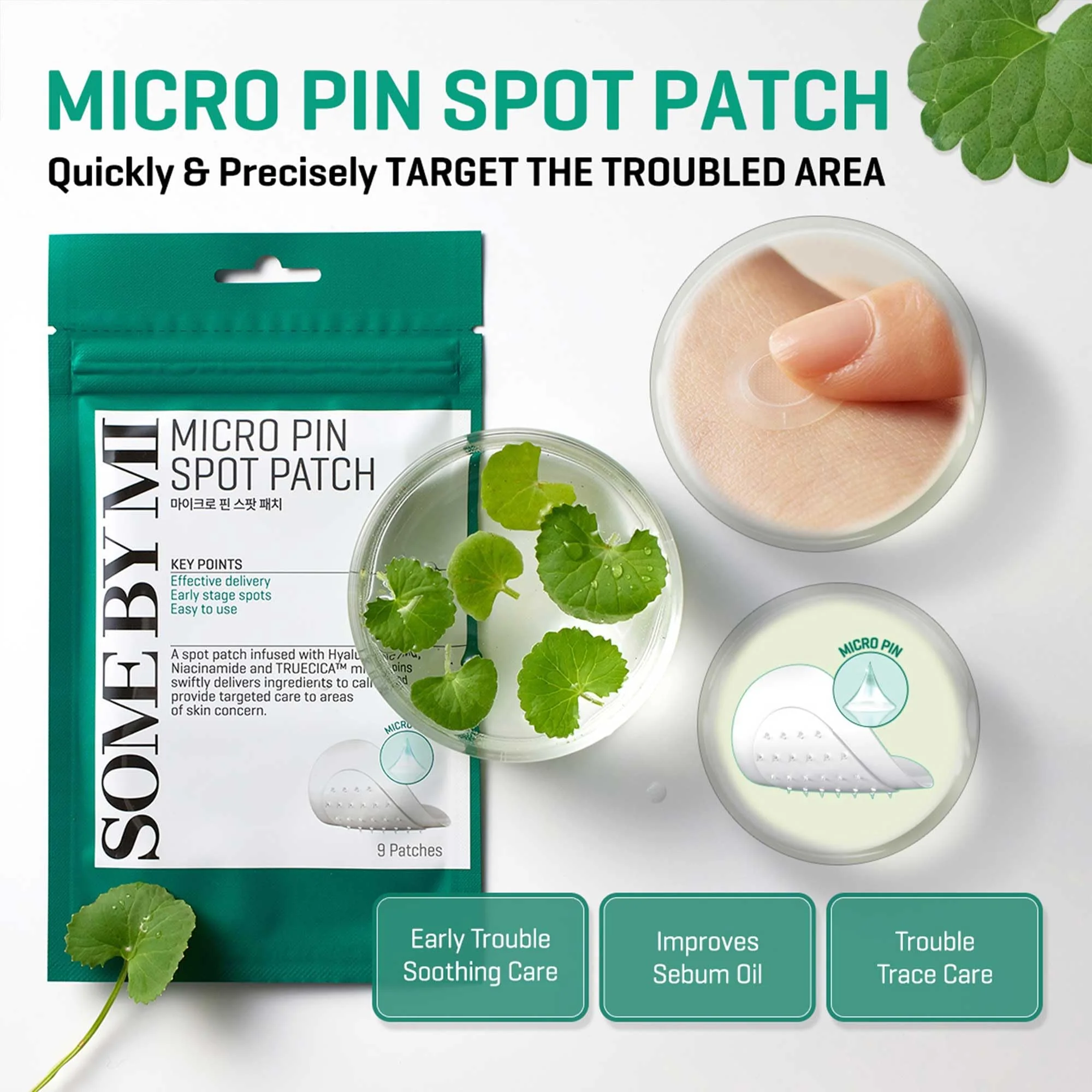 SOME BY MI Micro Pin Spot Patch - Pack of 1, 14mm 9 Counts - Microneedle Hydrocolloid Pimple Patch with Salicylic and Hyaluronic Acid - Skin Troubles Care Focused Spot Cover - Korean Skin Care - Image 6