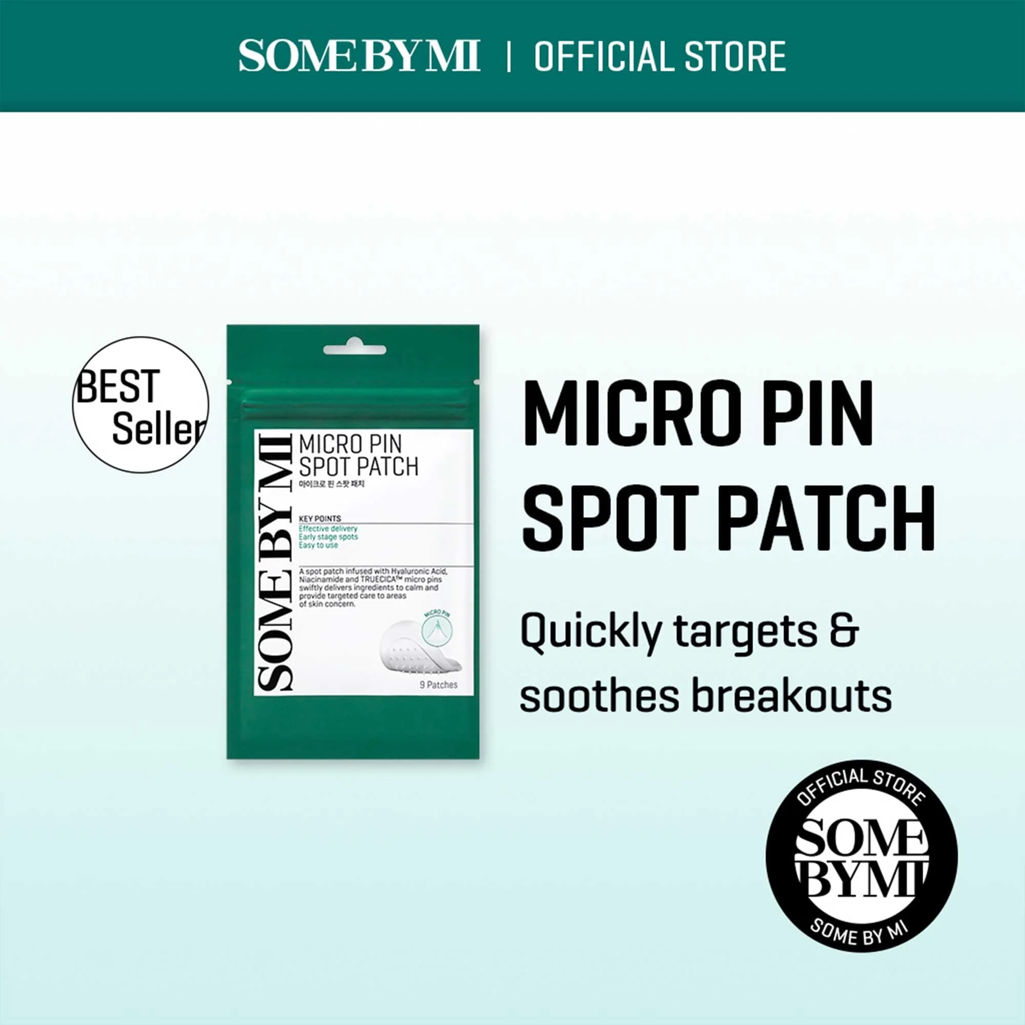 SOME BY MI Micro Pin Spot Patch - Pack of 1, 14mm 9 Counts - Microneedle Hydrocolloid Pimple Patch with Salicylic and Hyaluronic Acid - Skin Troubles Care Focused Spot Cover - Korean Skin Care - Image 7