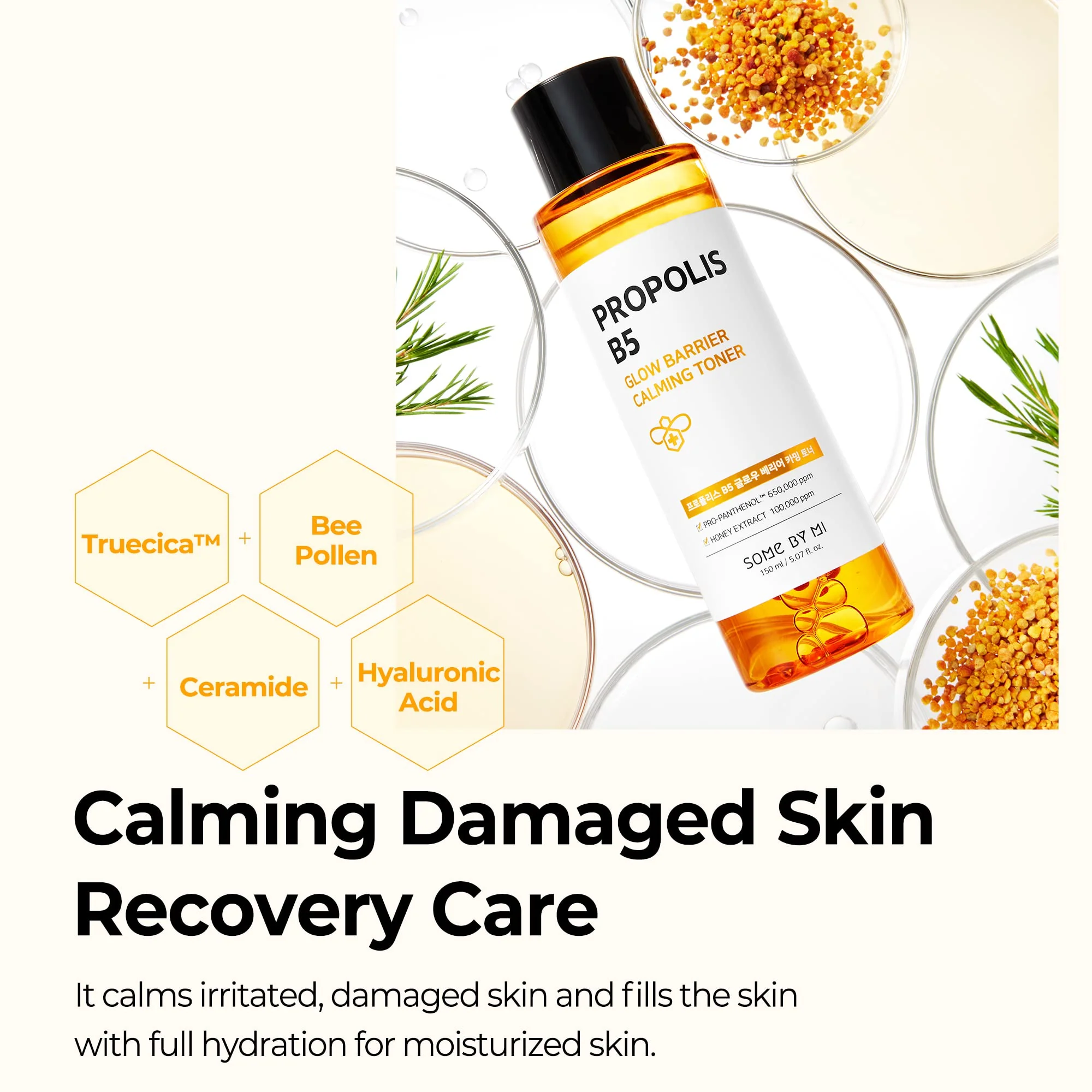 SOME BY MI Propolis B5 Glow Barrier Calming Toner / 5.07Oz, 150ml / Strengthen Skin Barrier with Honey Extracts/Brightening and Skin Calming Effect, Sebum and Pimple Care/Facial Skin Care - Image 3