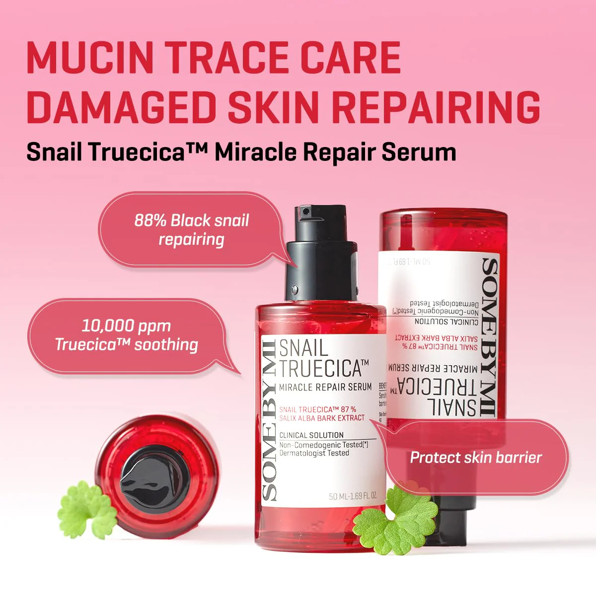 SOME BY MI Snail Trucica Miracle Repair Serum - 1.69Oz, 50ml - Made from Snail Mucin for Sensitive Skin - Daily Repair Face Serum for Post Acne Marks and Strengthen Skin Barrier - Korean Skin Care - Image 7