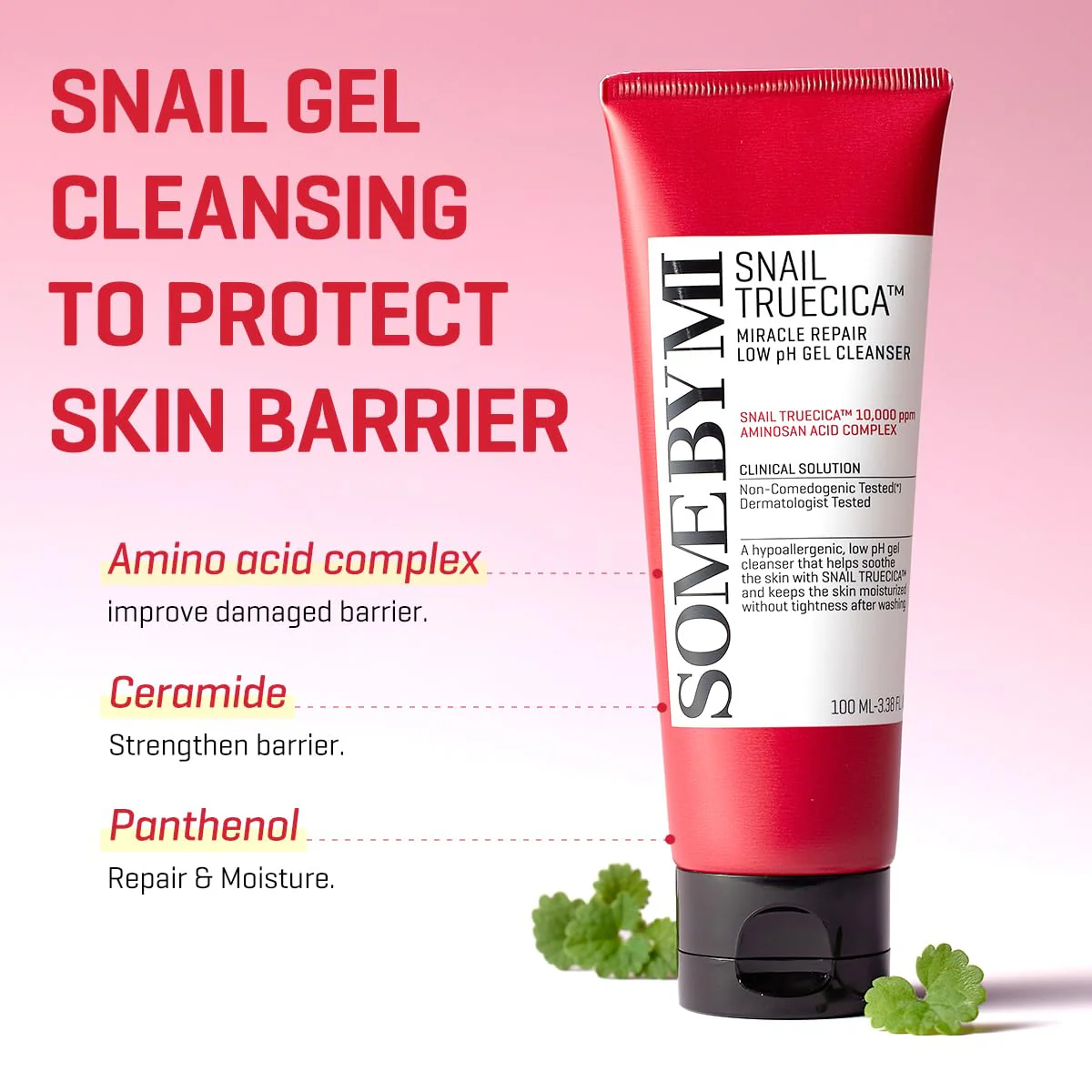 SOME BY MI Snail Truecica Miracle Repair Low pH Gel Cleanser - 3.38Oz, 100ml - Made from Snail Mucin for Sensitive Skin - Daily Face Wash for Deep Cleansing and Skin Moisturizing - Korean Skin Care - Image 4