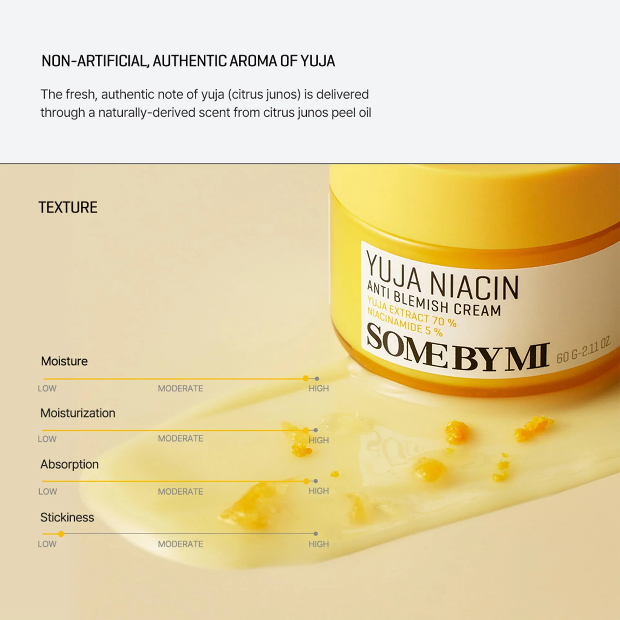 SOME BY MI Yuja Niacin Anti Blemish Cream – 2.02oz, 60ml – Korean 5% Niacinamide Face Moisturizer to Brighten Dull-Looking Skin – Dark Spot Remover with Alpha-Bisabolol for Face – Korean Skin Care - Image 2