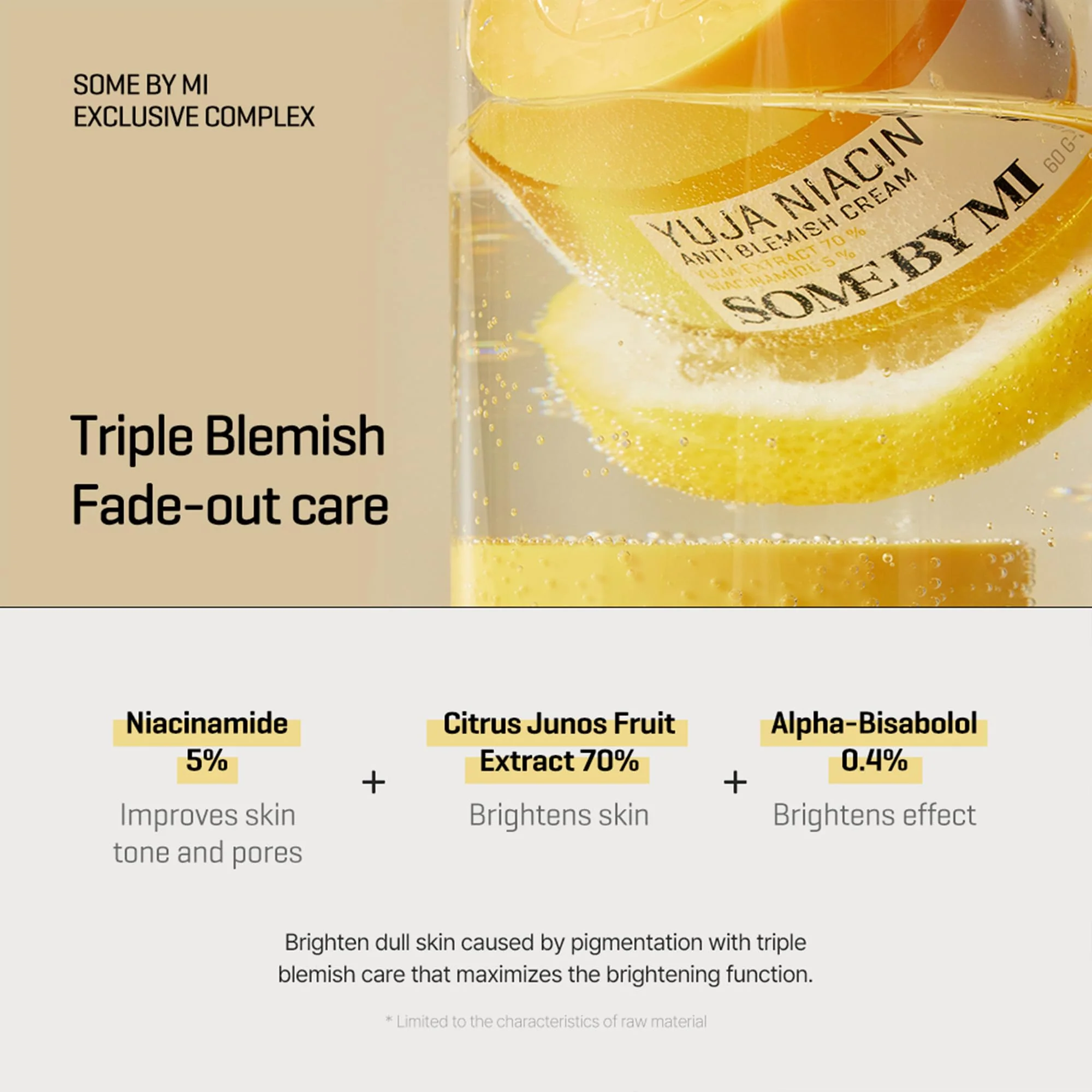 SOME BY MI Yuja Niacin Anti Blemish Cream – 2.02oz, 60ml – Korean 5% Niacinamide Face Moisturizer to Brighten Dull-Looking Skin – Dark Spot Remover with Alpha-Bisabolol for Face – Korean Skin Care - Image 6
