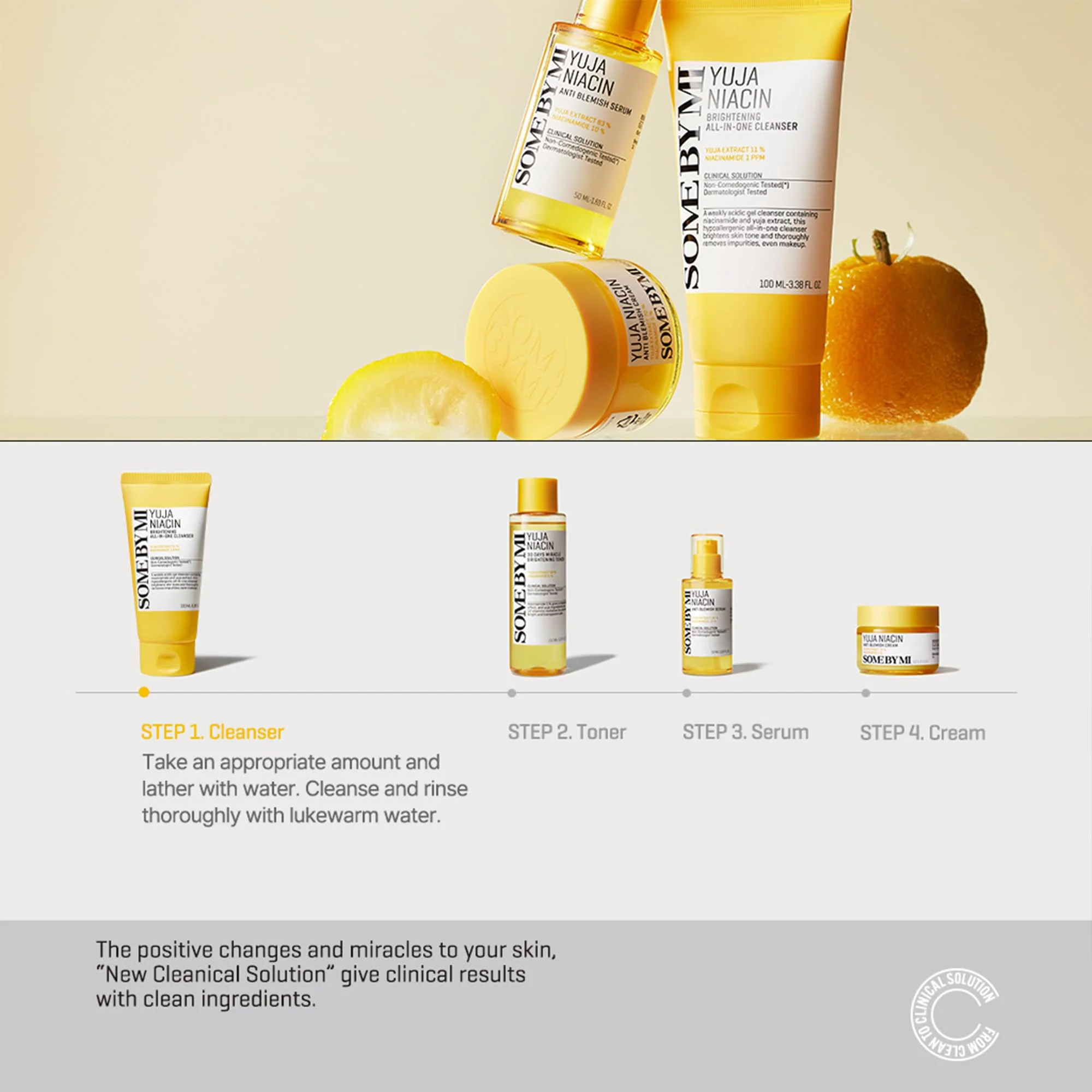 SOME BY MI Yuja Niacin Brightening All in One Cleanser - 3.38Oz, 100ml - Mild Daily Face Wash for Dull-Looking Skin - Low pH Formula with No Irritation - Pore and Sebum Care - Korean Skin Care - Image 2