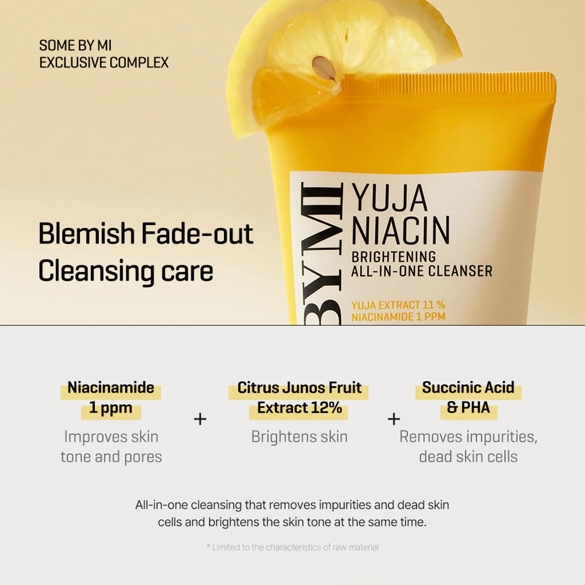SOME BY MI Yuja Niacin Brightening All in One Cleanser - 3.38Oz, 100ml - Mild Daily Face Wash for Dull-Looking Skin - Low pH Formula with No Irritation - Pore and Sebum Care - Korean Skin Care - Image 6