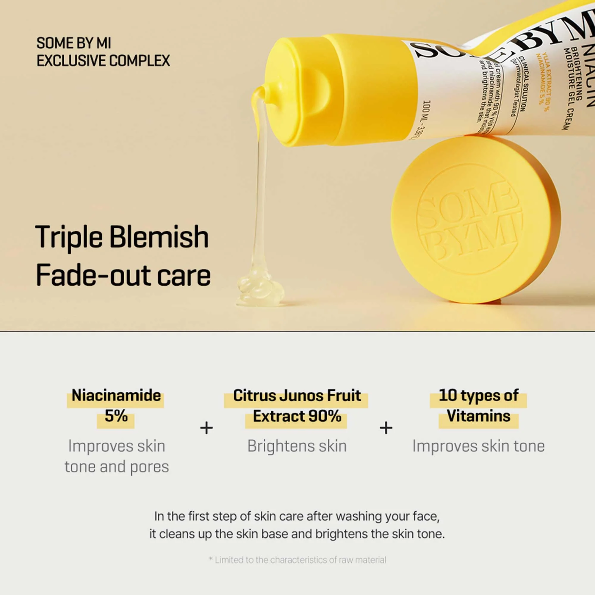 SOME BY MI Yuja Niacin Brightening Moisture Gel Cream - 3.38Oz, 100ml - Made from 10 Vitamin for Dull-Looking Skin - Mild Moisturizer for Skin Calming, Melasma and Blemish Care - Korean Skin Care - Image 5