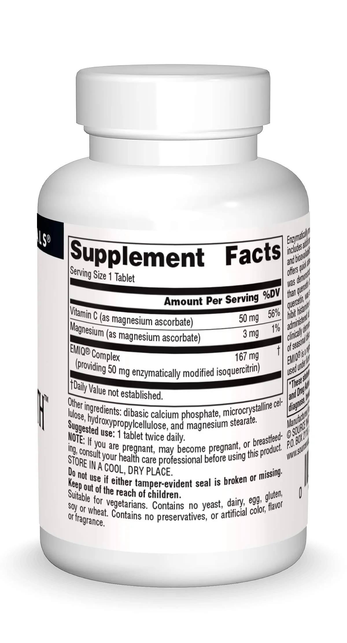 Source Naturals AllerStrength Fast-Acting Seasonal Immune Support - Highly Bioavailable Quercetin* - 60 Tablets - Image 4