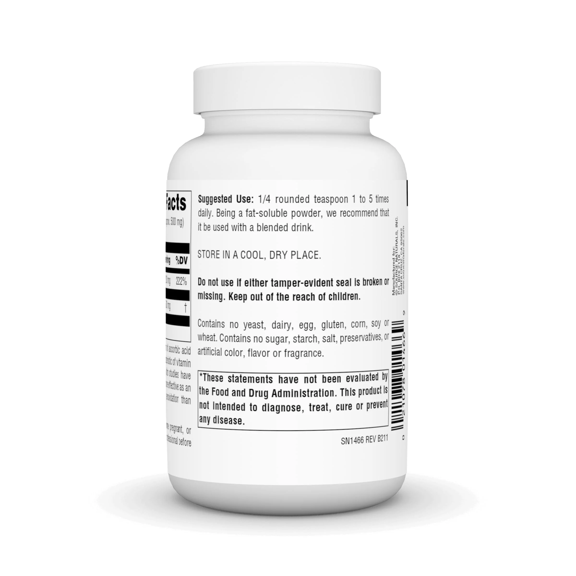 Source Naturals Ascorbyl Palmitate 500mg Powder - Fat-Soluble Vitamin C Ester, Powerful Antioxidant Supplement - 2 oz. Powder - Image 4