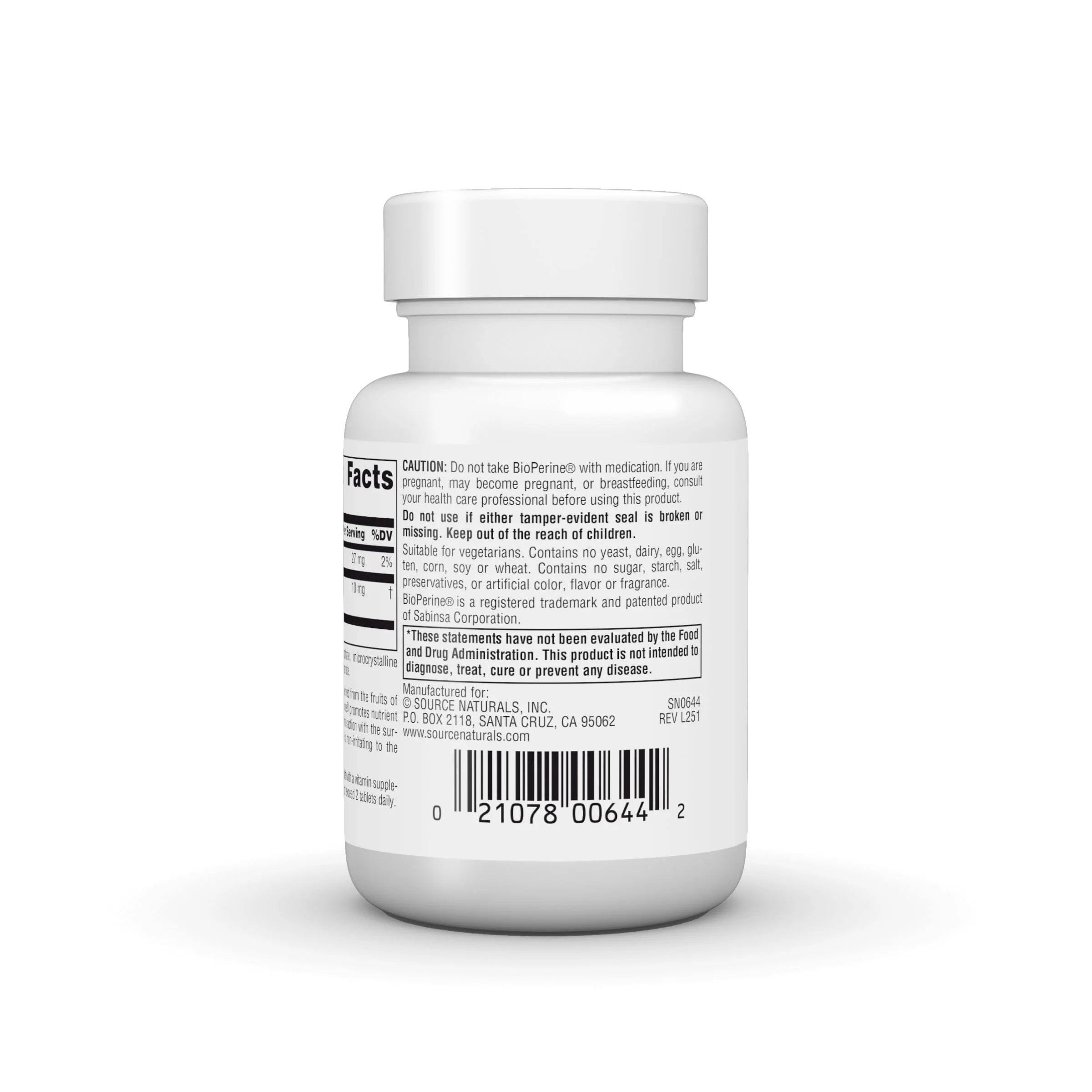 Source Naturals BioPerine - Black Pepper Fruit Extract, Promotes Nutrient Absorption* 10 mg, 120 Tablets - Image 4