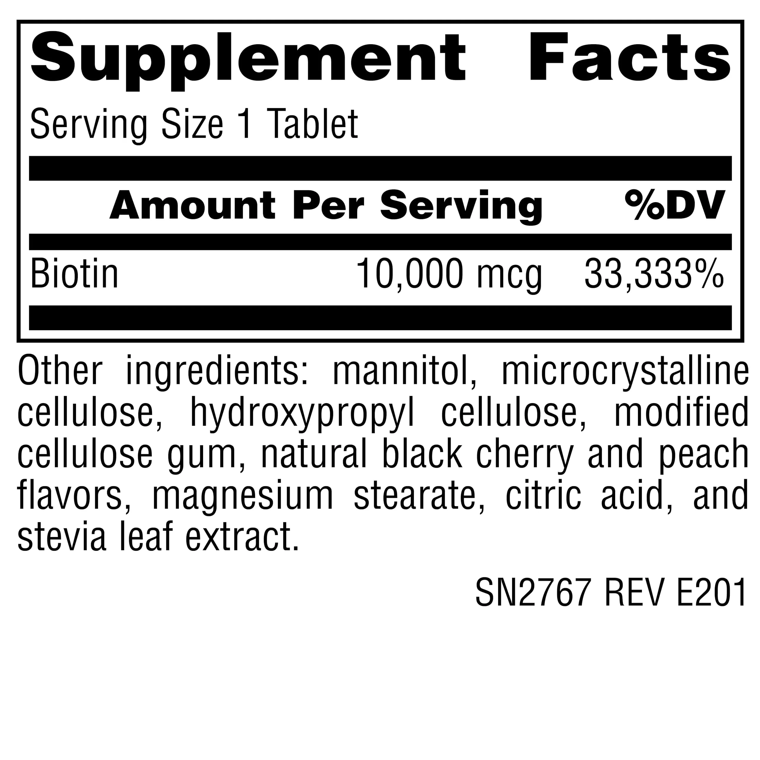 Source Naturals Biotin Fast Melt, Hair Skin and Nail Support*, 10,000 mcg per Serving- 120 Tablets - Image 6