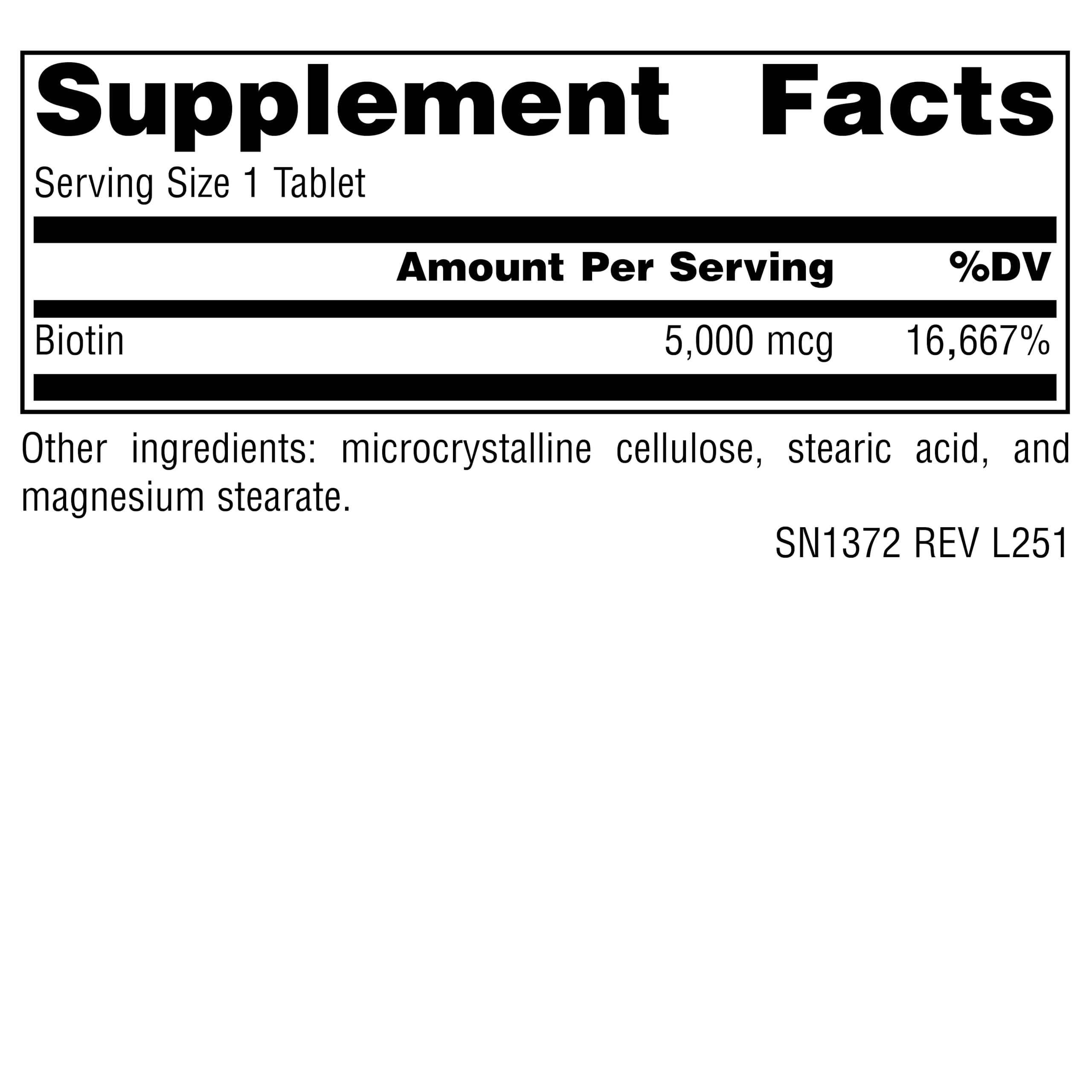 Source Naturals Biotin, Hair, Skin and Nail Support* - 5,000 MCG • 60 Tablets - Image 6