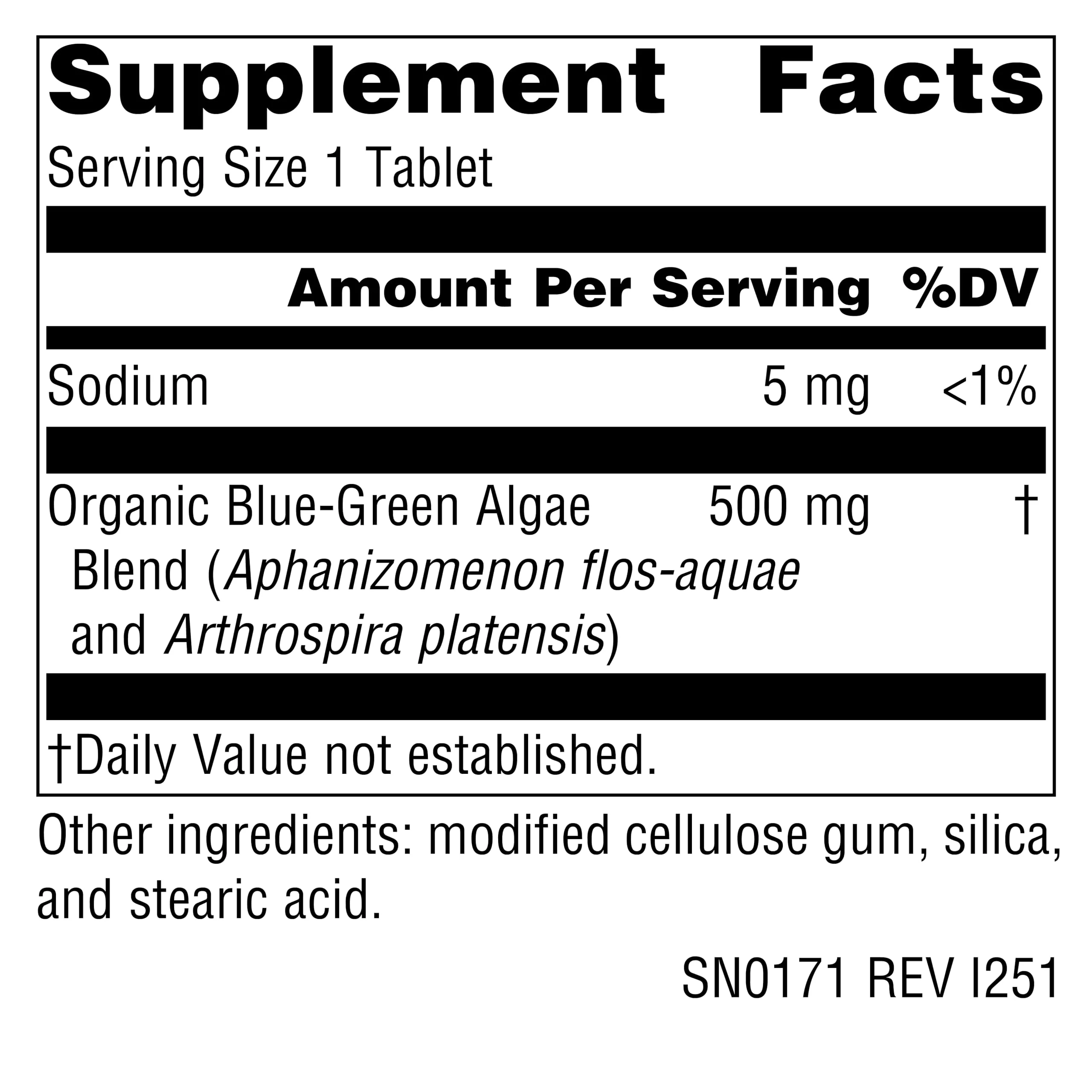 Source Naturals Blue-Green Algae from Klamath Lake* - 500 mg - 50 Tablets - Image 6