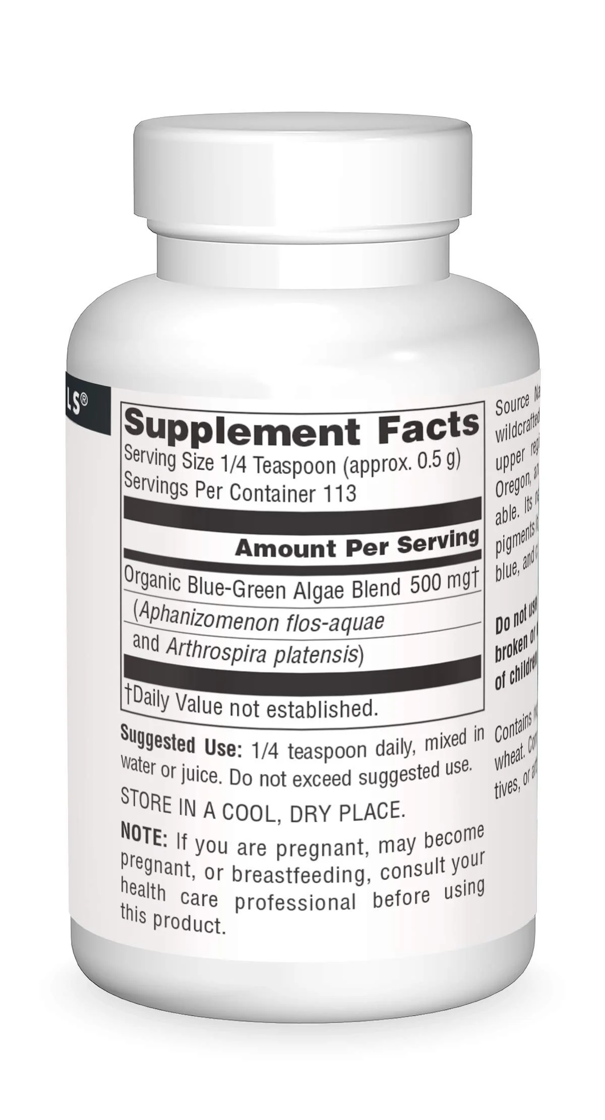 Source Naturals Blue-Green Algae from Klamath Lake, with Phycocyanin and Chlorophyll - 2oz Powder - Image 4