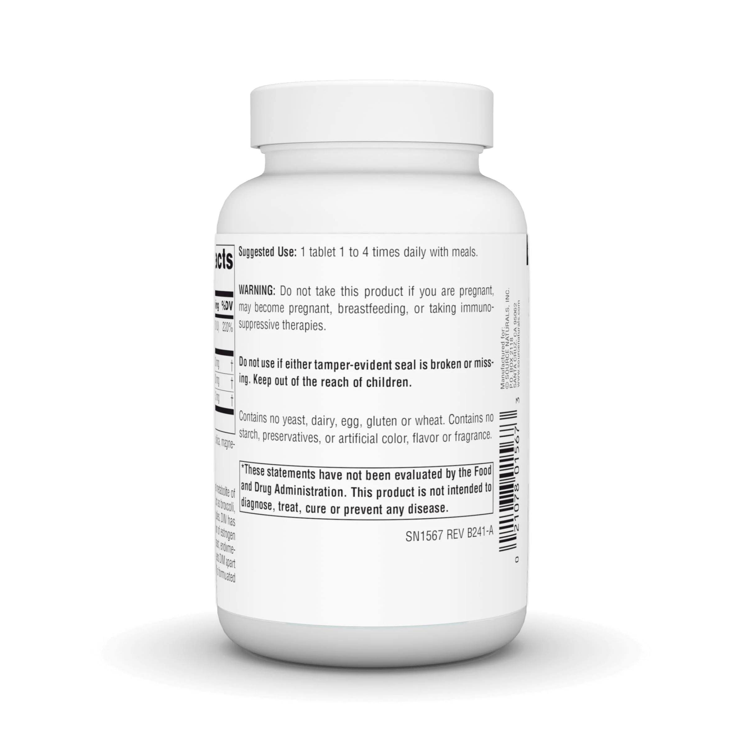 Source Naturals DIM, Diindolylmethane 100mg with BioPerine, Vitamin E & More - 120 Tablets - Image 5