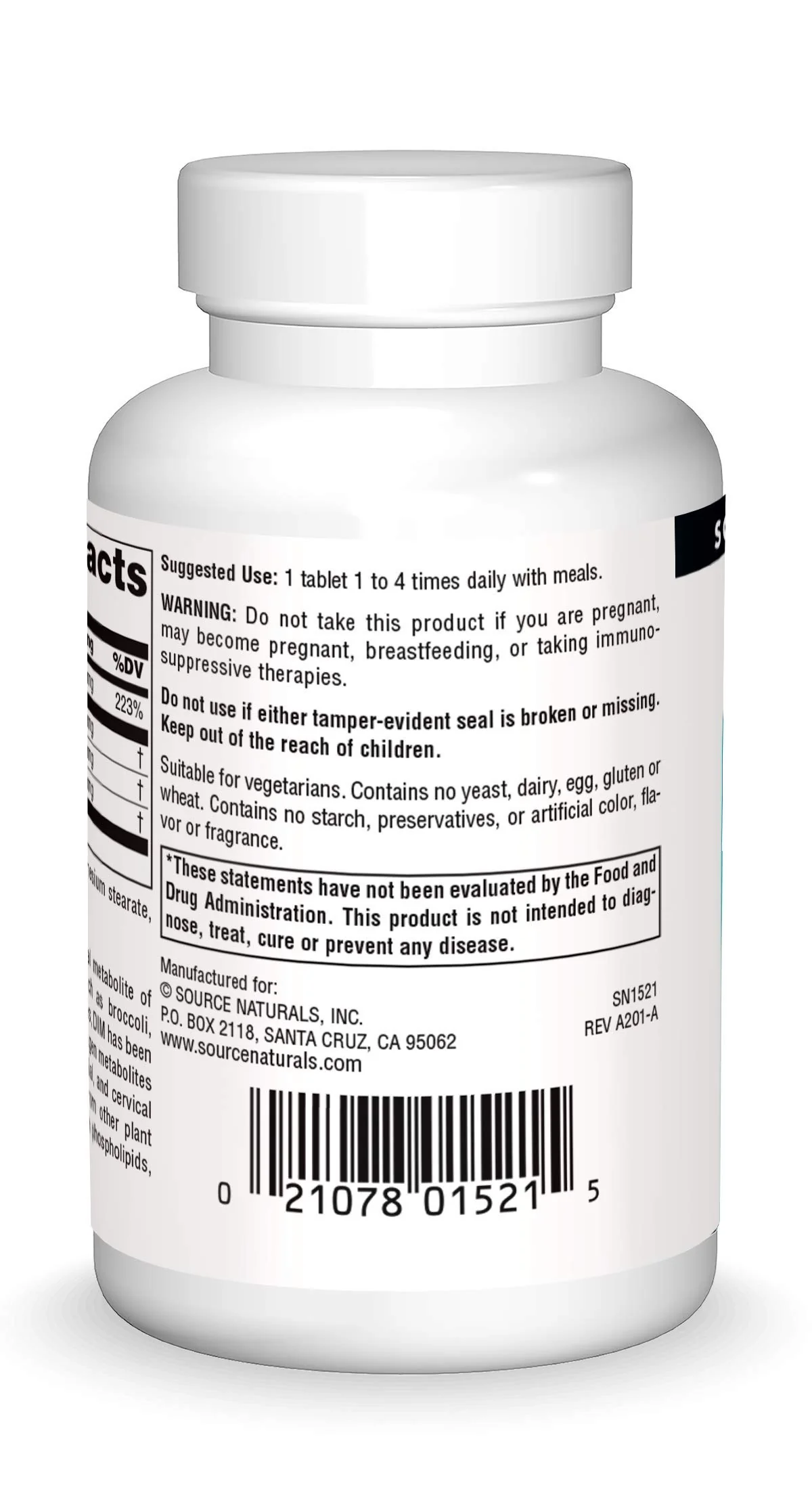 Source Naturals DIM, Diindolylmethane 100mg with BioPerine, Vitamin E & More - 60 Tablets - Image 5