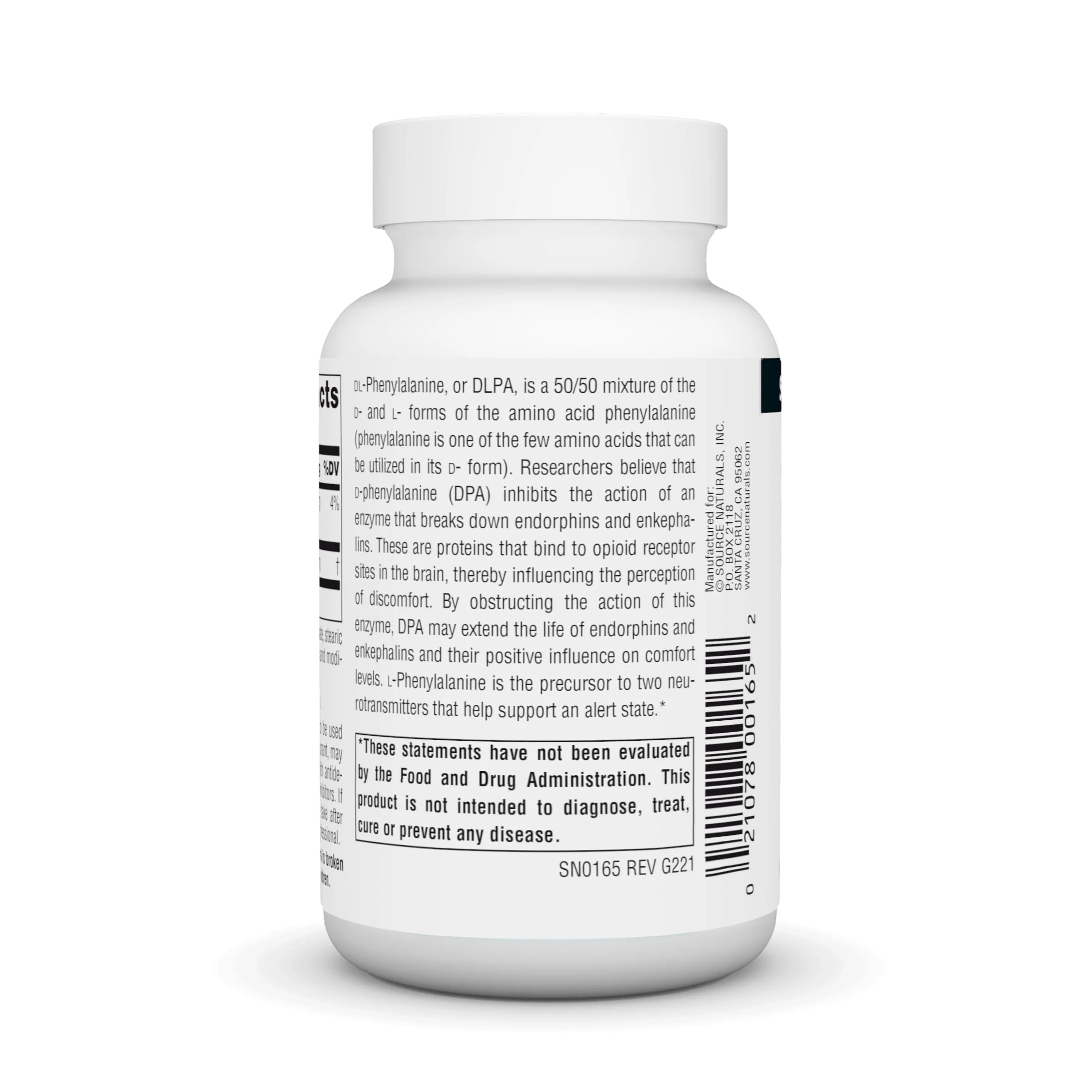 Source Naturals DLPA DL-Phenylalanine* - 750 mg - 60 Tablets - Image 5