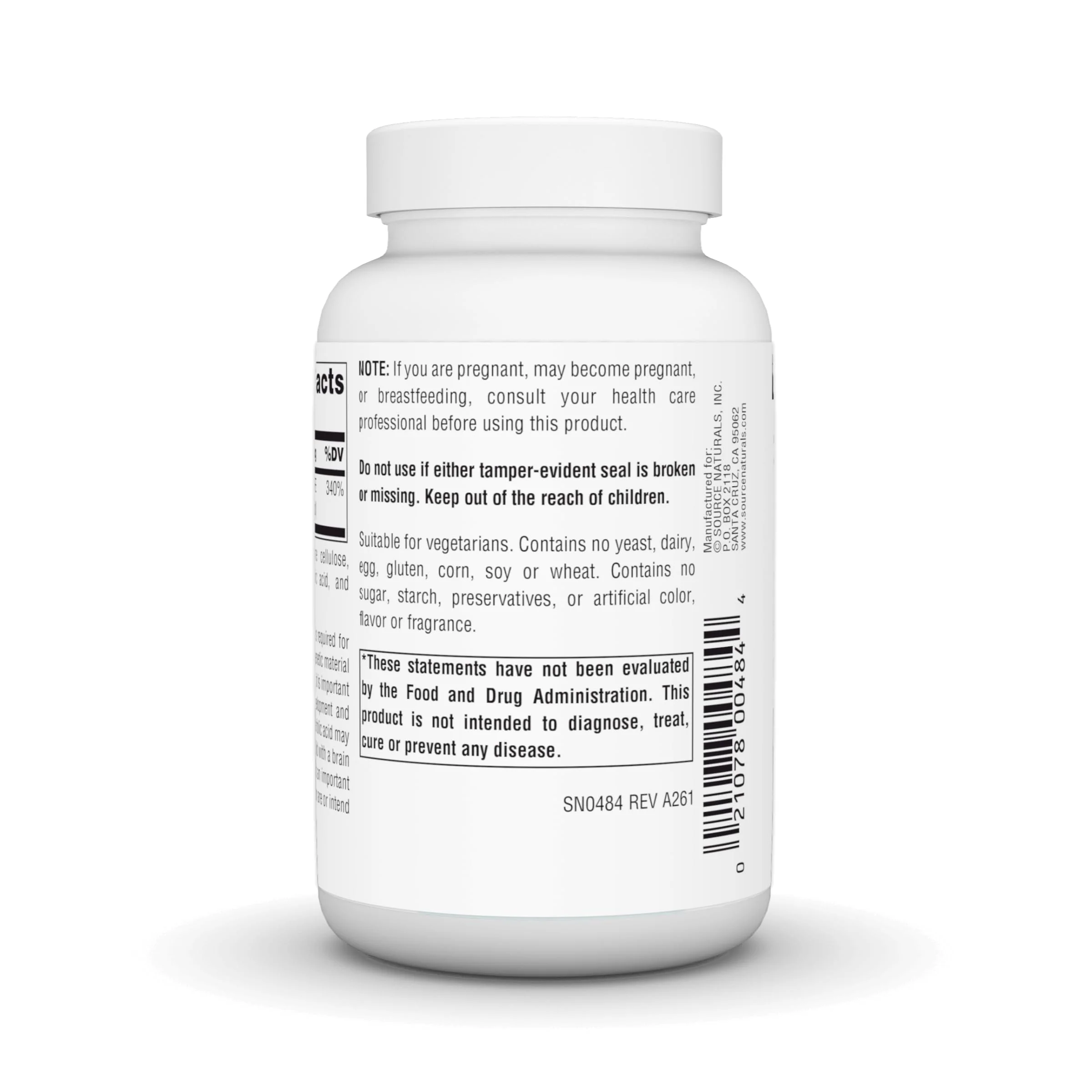Source Naturals Folic Acid 800 mcg Dietary Supplement - 500 Tablets - Image 4